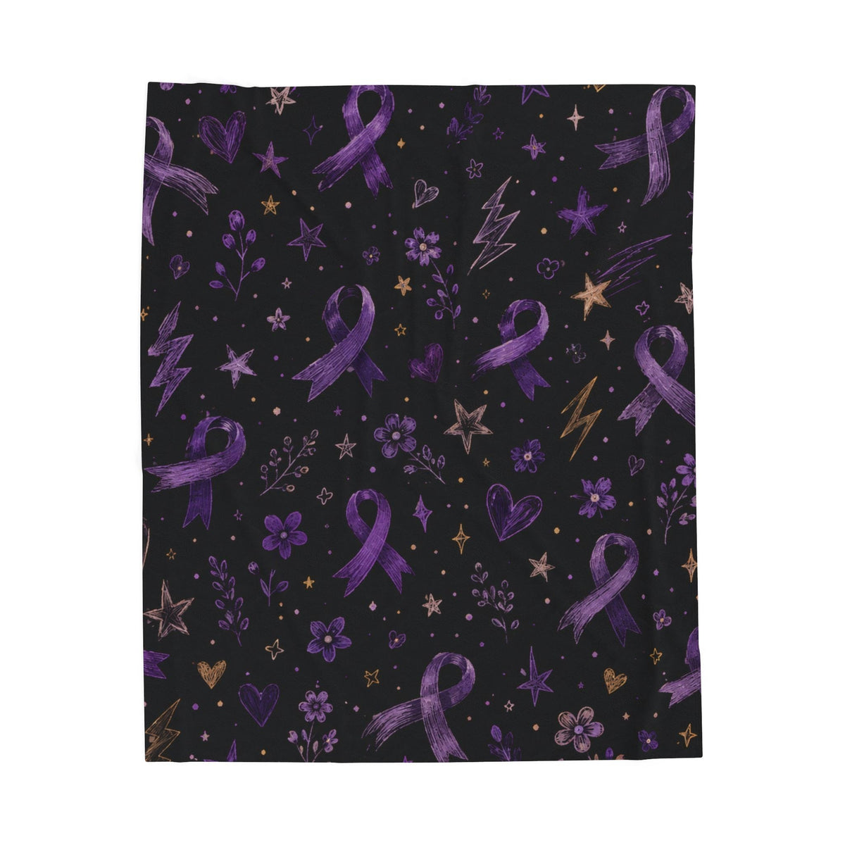 Purple Epilepsy Awareness Ribbon Velveteen Plush Blanket - Decor, Blankets, Throw - EpiAl's Shop