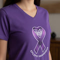 Purple Epilepsy Awareness V - Neck Tee, Awareness Shirt - Clothing, T-shirts - EpiAl's Shop