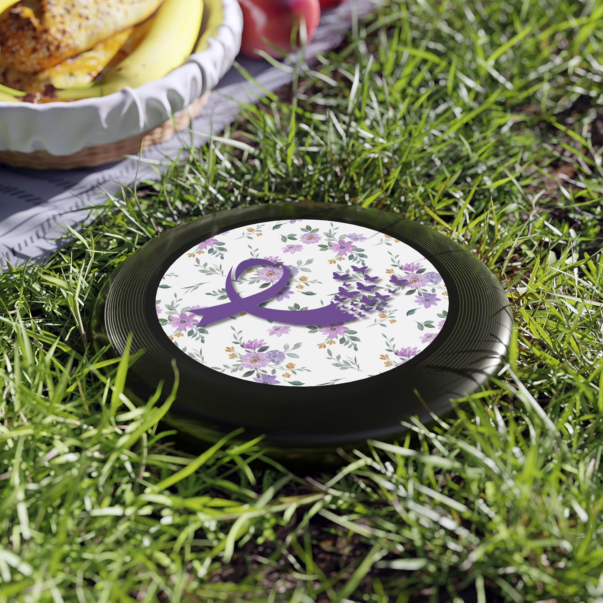 Purple Floral Ribbon Wham - O Frisbee | Outdoor Fun & Awareness - Toys & Games, Flying Disc - EpiAl's Shop
