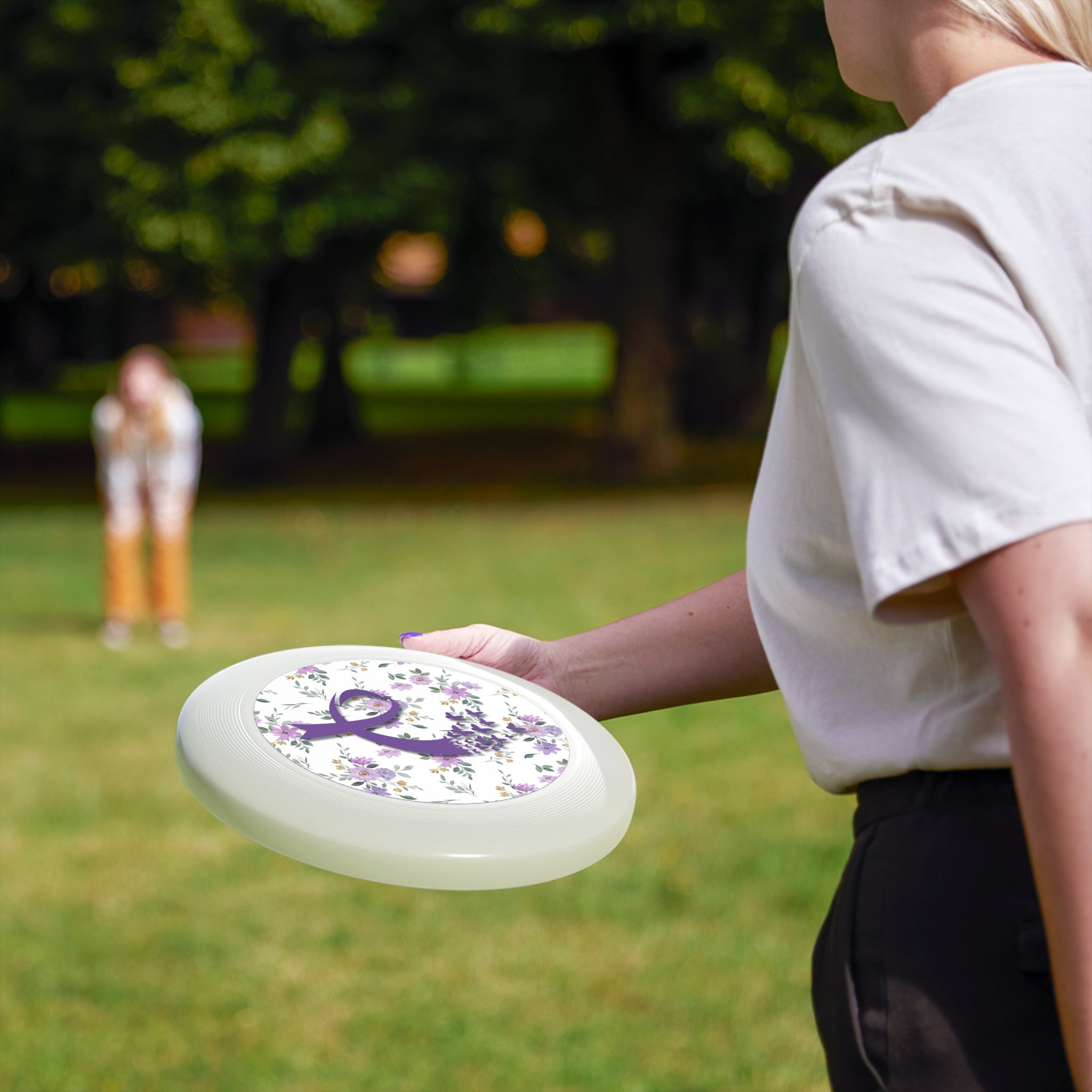 Purple Floral Ribbon Wham - O Frisbee | Outdoor Fun & Awareness - Toys & Games, Flying Disc - EpiAl's Shop