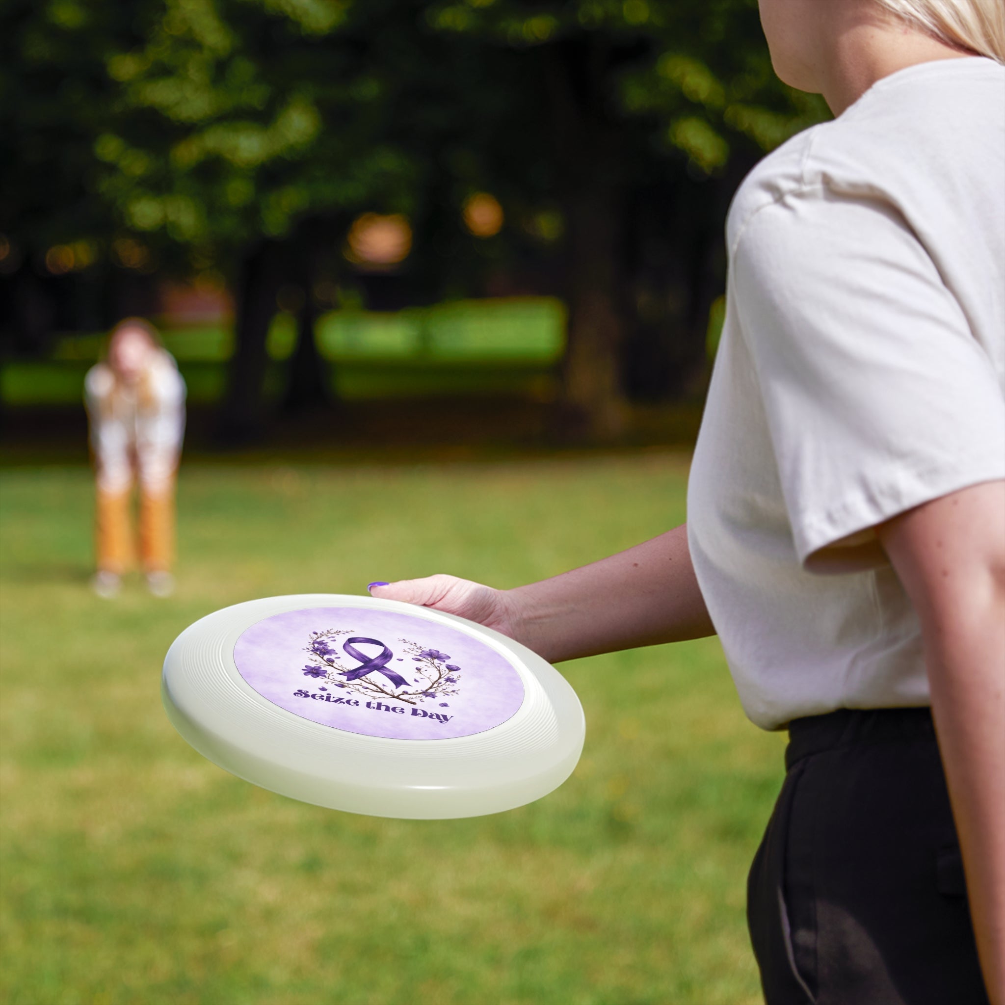 Purple Floral Seize the Day Frisbee - Inspirational Sports - Toys & Games, Flying Disc - EpiAl's Shop