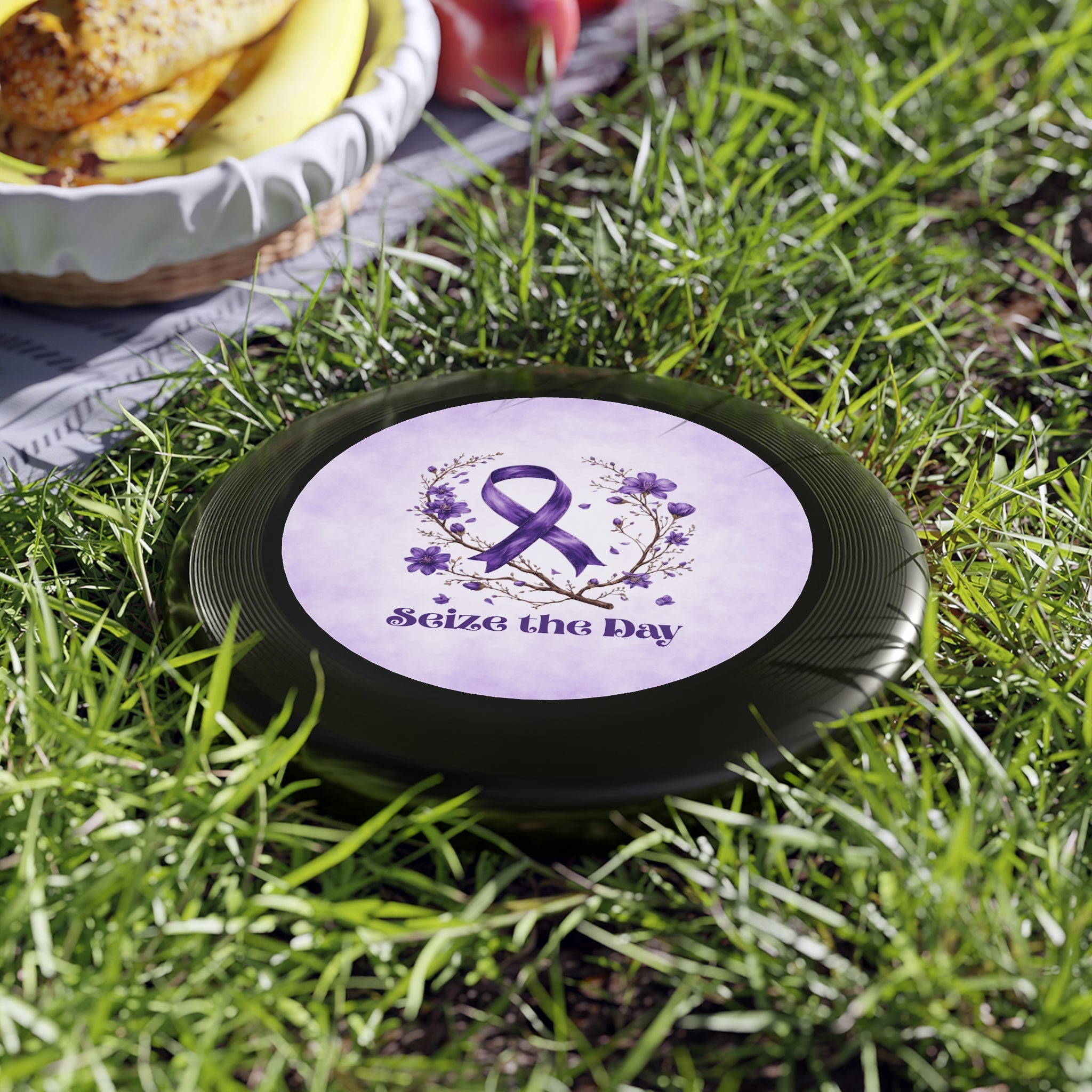 Purple Floral Seize the Day Frisbee - Inspirational Sports - Toys & Games, Flying Disc - EpiAl's Shop