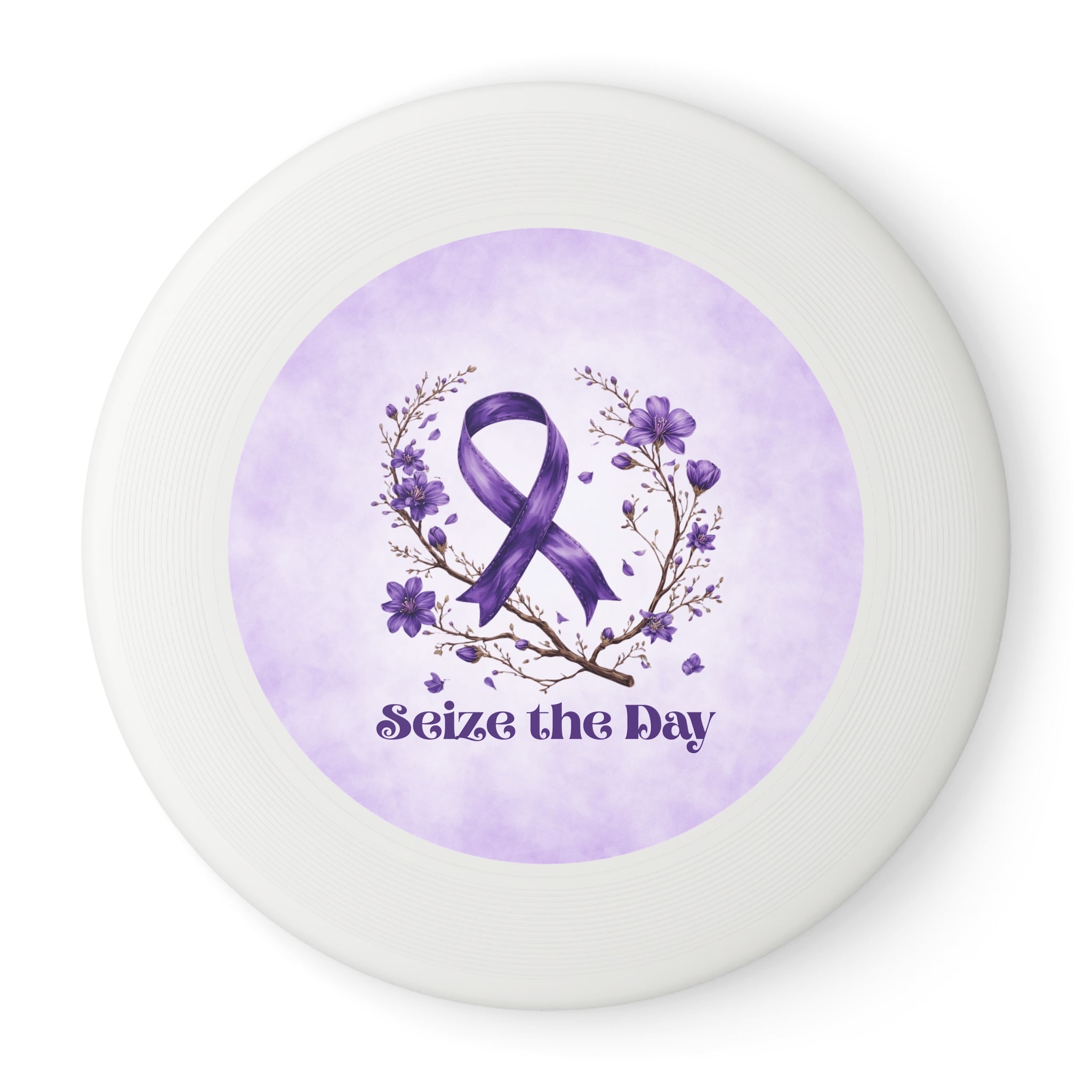 Purple Floral Seize the Day Frisbee - Inspirational Sports - Toys & Games, Flying Disc - EpiAl's Shop