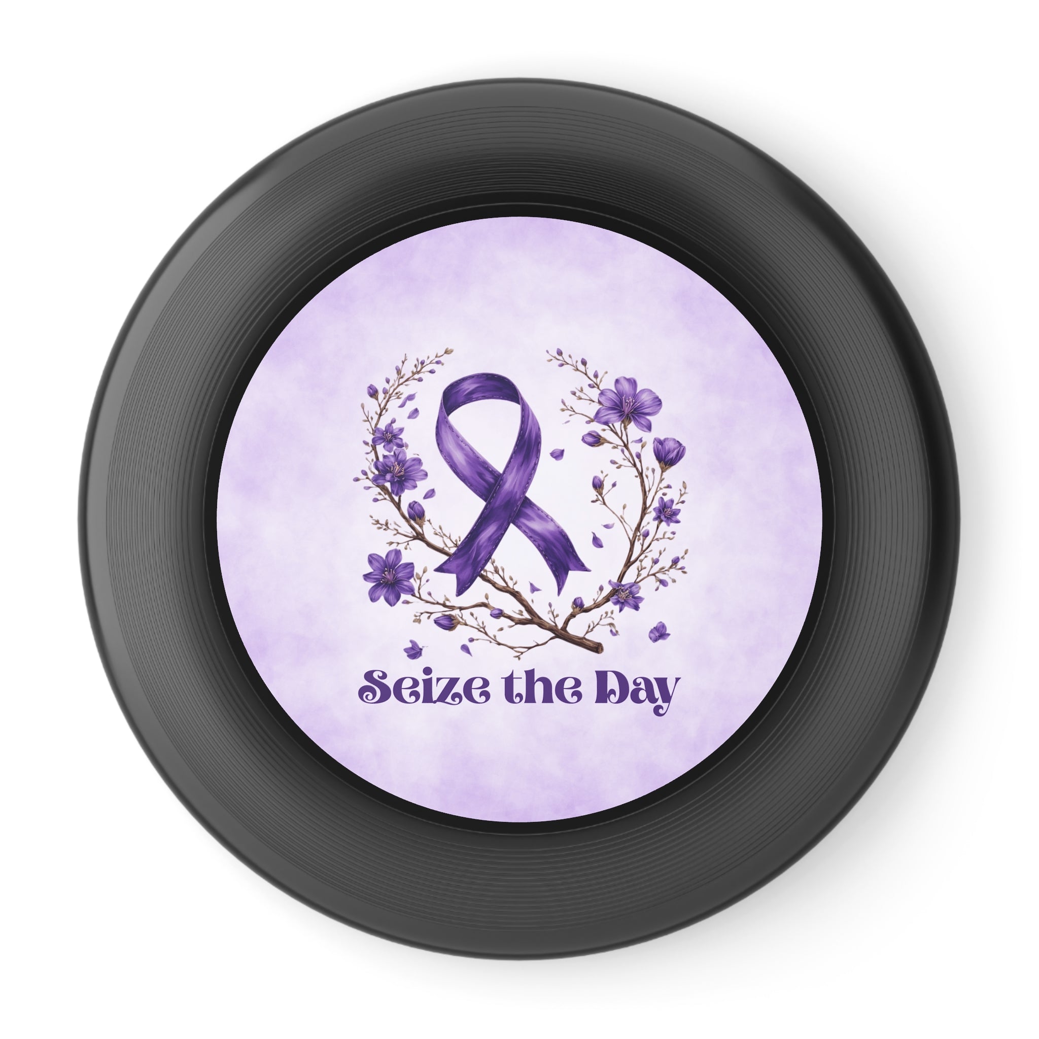 Purple Floral Seize the Day Frisbee - Inspirational Sports - Toys & Games, Flying Disc - EpiAl's Shop