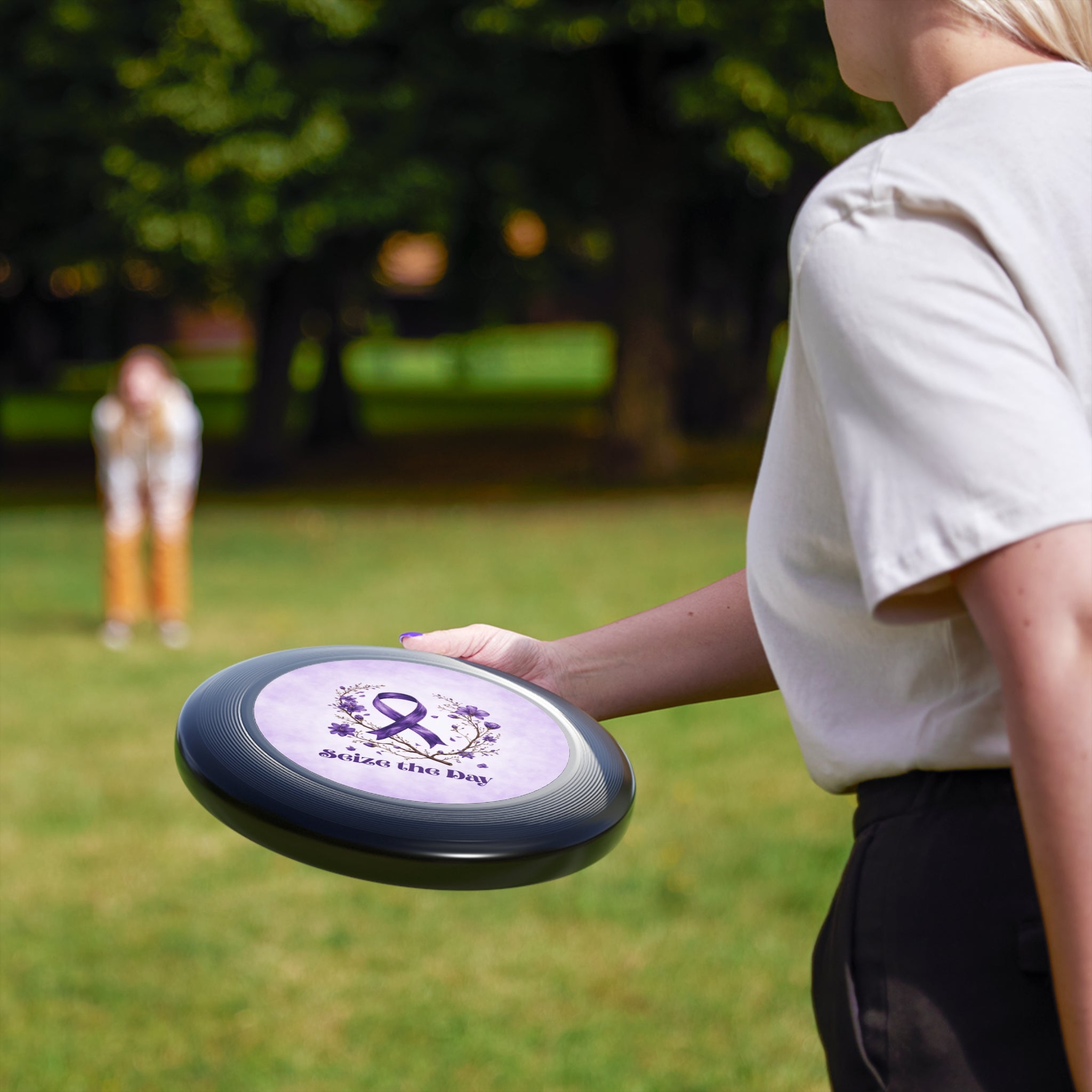 Purple Floral Seize the Day Frisbee - Inspirational Sports - Toys & Games, Flying Disc - EpiAl's Shop
