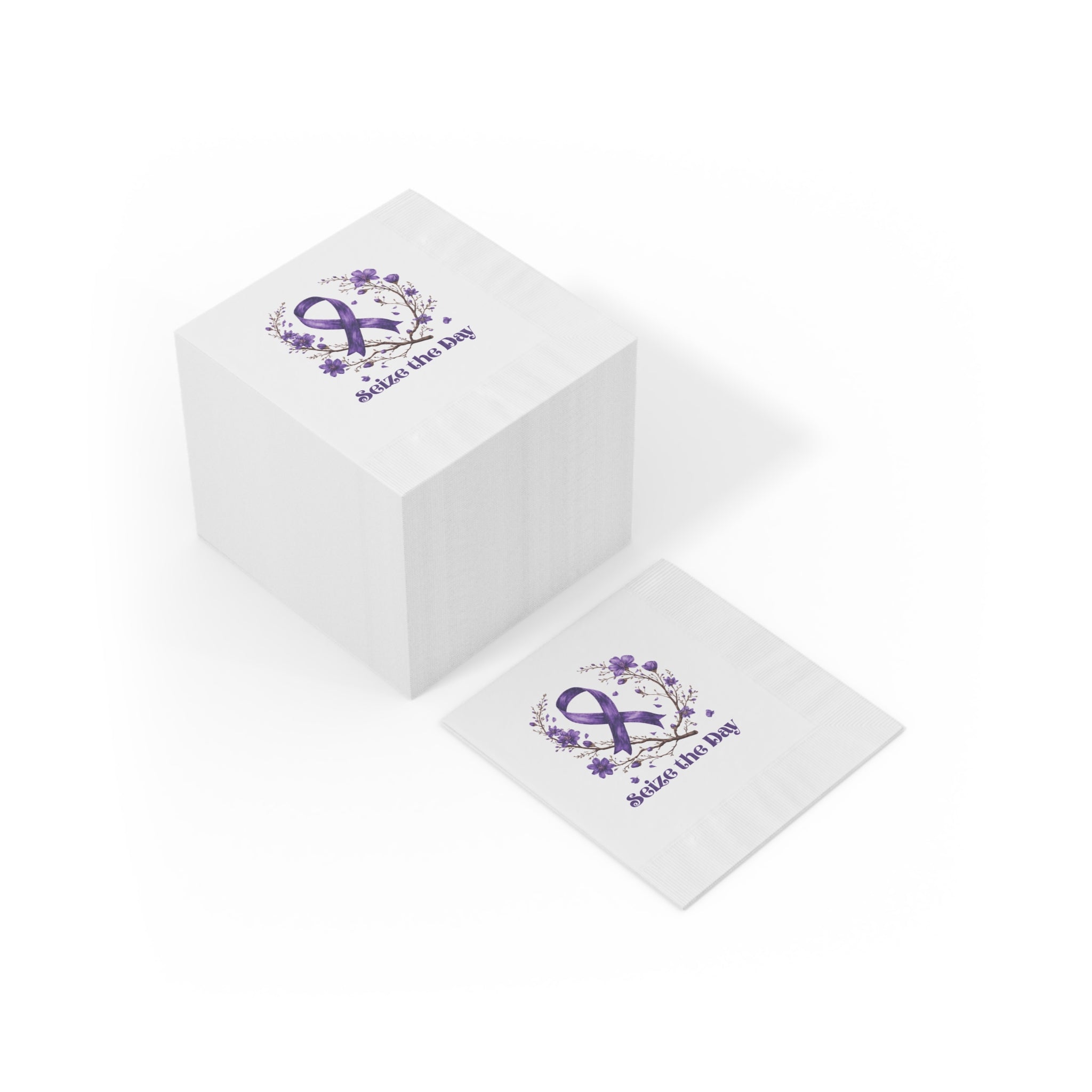 Purple Floral Seize the Day Napkins – Perfect for Celebrations - Paper Products, Napkins - EpiAl's Shop