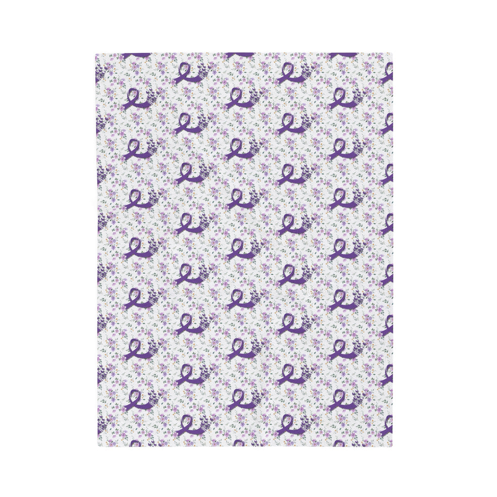 Purple Flowers Epilepsy Awareness Velveteen Plush Blanket - Decor, Blankets & Comforters - EpiAl's Shop