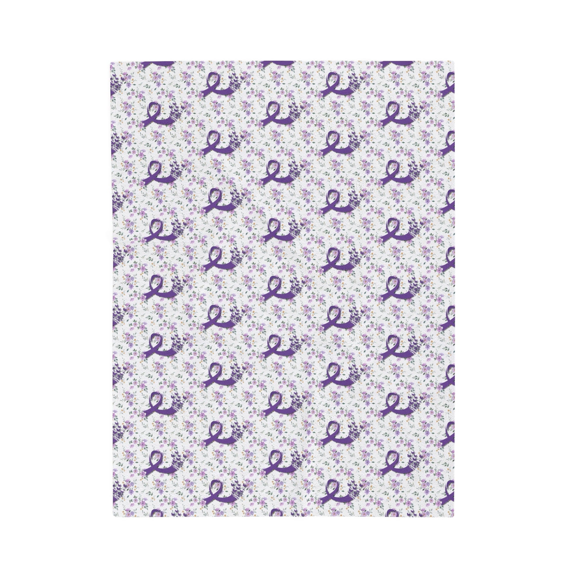 Purple Flowers Epilepsy Awareness Velveteen Plush Blanket - Decor, Blankets & Comforters - EpiAl's Shop