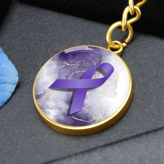 Purple & Gold Epilepsy Awareness Keychain - Jewelry - Epileptic Al’s Shop