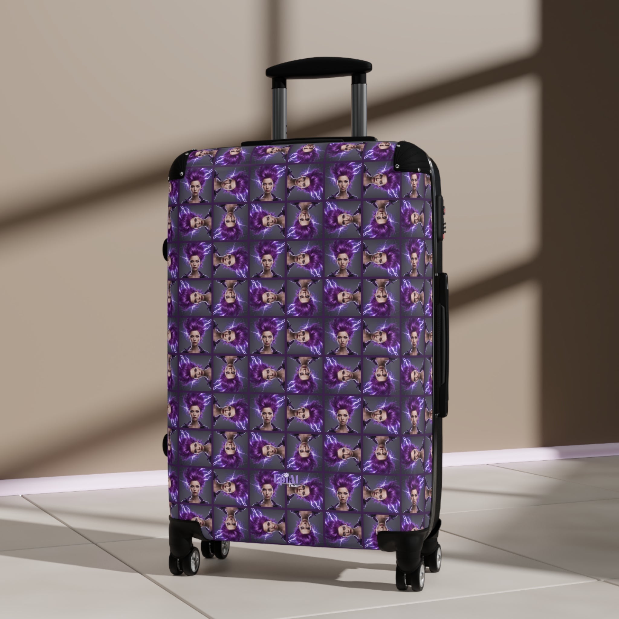 Purple Maze Epilepsy Awareness Suitcase - Bags, Suitcases - EpiAl's Shop