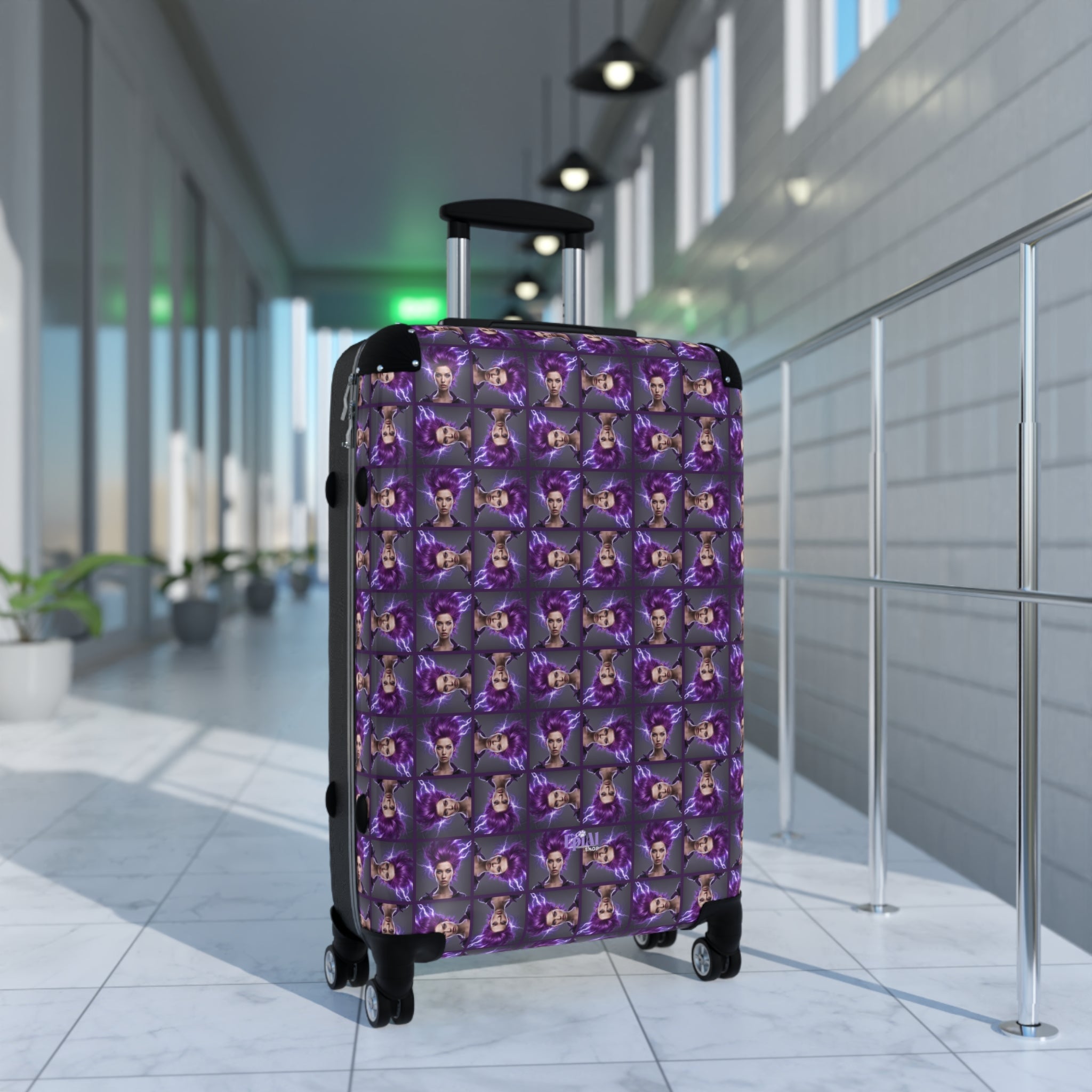 Purple Maze Epilepsy Awareness Suitcase - Bags, Suitcases - EpiAl's Shop