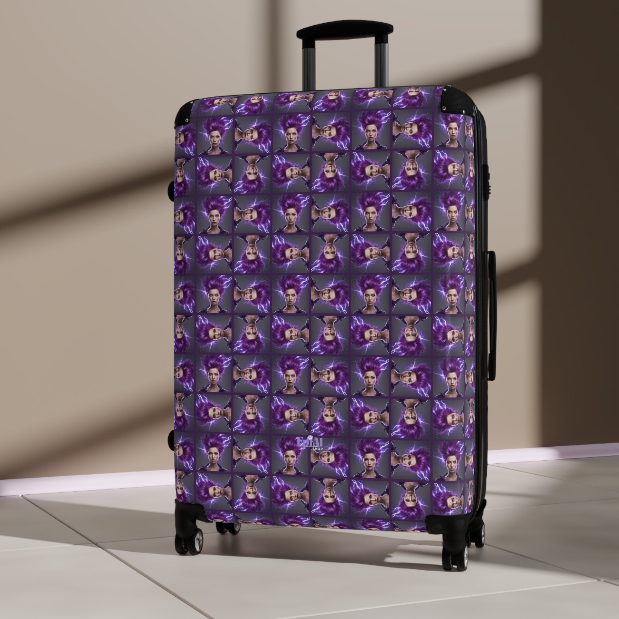Purple Maze Epilepsy Awareness Suitcase - Bags, Suitcases - EpiAl's Shop