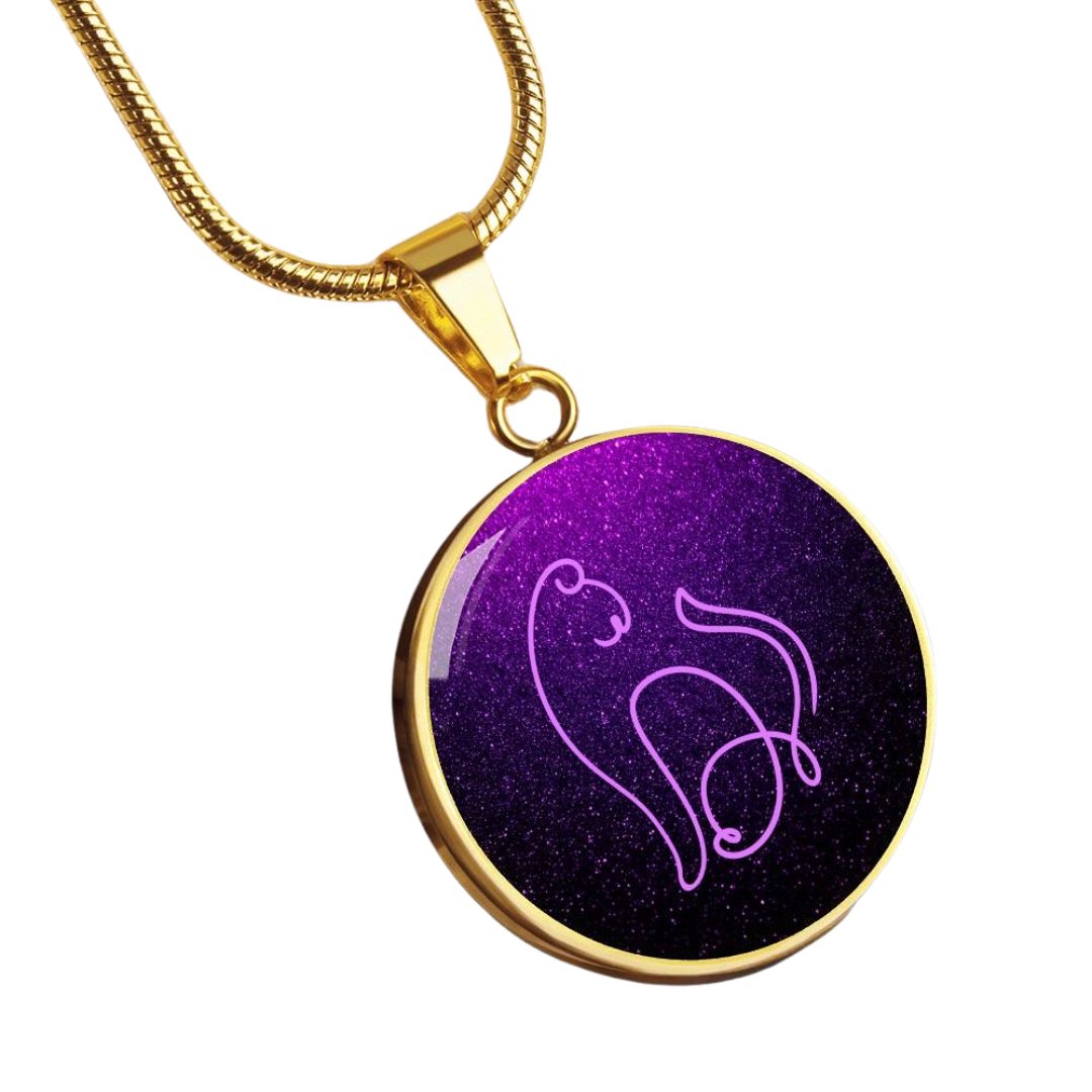 Purple Neon Kitty Necklace - Jewelry - Epileptic Al’s Shop