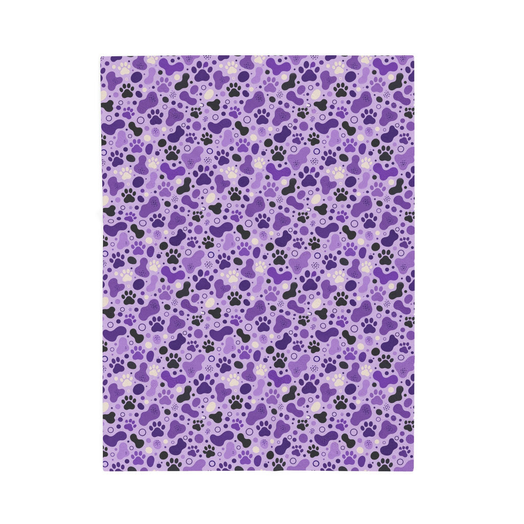 Purple Paw Print Plush Blanket | Cat & Dog Lover Cozy Throw Blanket - Decor, Blankets, Throw - EpiAl's Shop