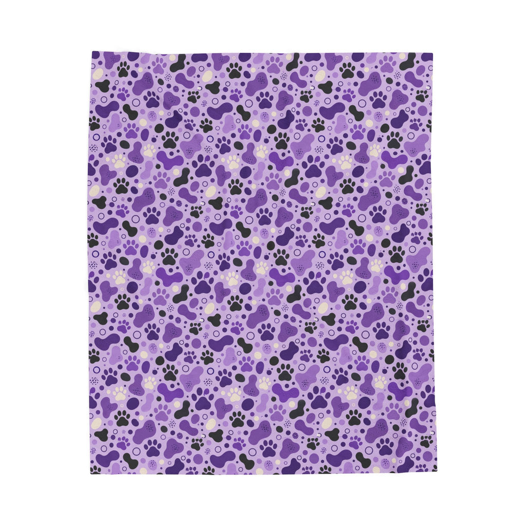 Purple Paw Print Plush Blanket | Cat & Dog Lover Cozy Throw Blanket - Decor, Blankets, Throw - EpiAl's Shop