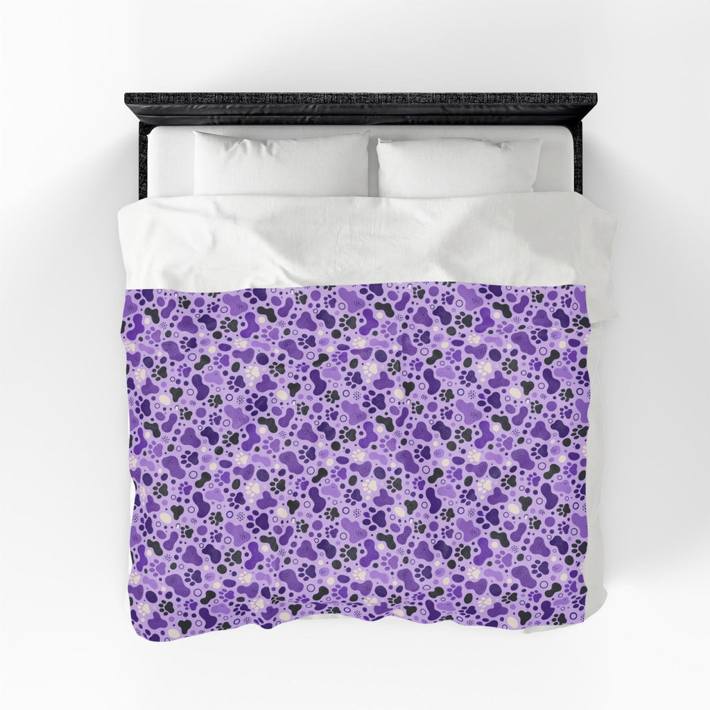 Purple Paw Print Plush Blanket | Cat & Dog Lover Cozy Throw Blanket - Decor, Blankets, Throw - EpiAl's Shop