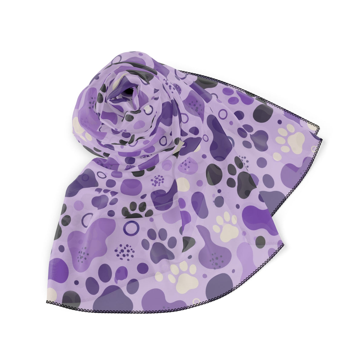 Purple Paw Print Scarf | Cat & Dog Lover Square Scarf - Clothing, Women, Scarves - EpiAl's Shop