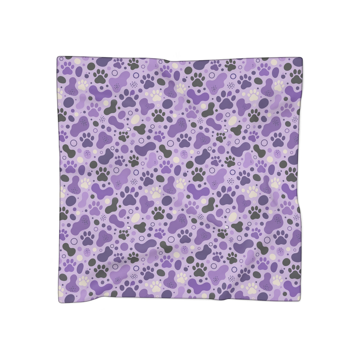 Purple Paw Print Scarf | Cat & Dog Lover Square Scarf - Clothing, Women, Scarves - EpiAl's Shop