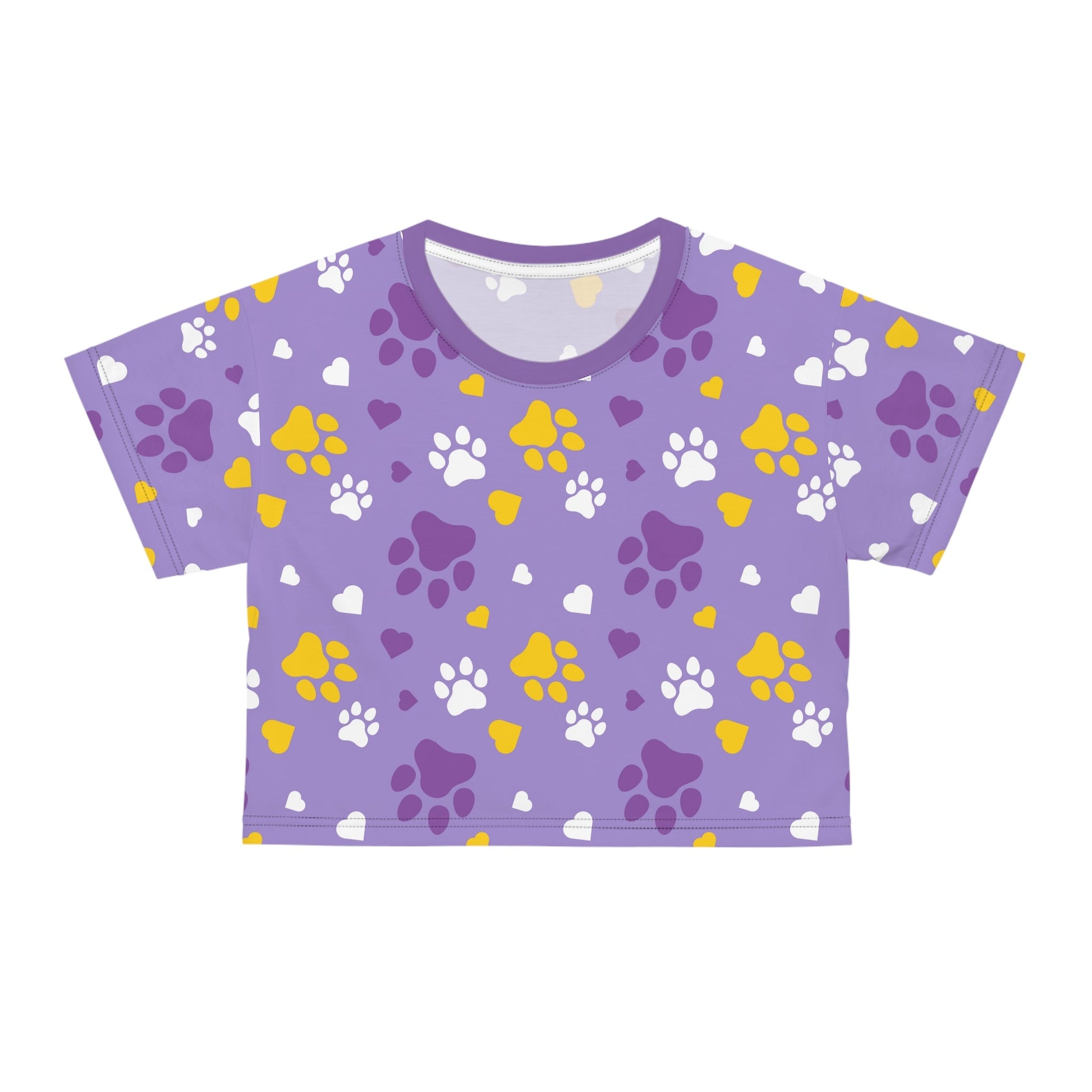 Purple Paws Crop Tee - All Over Prints - Epileptic Al’s Shop