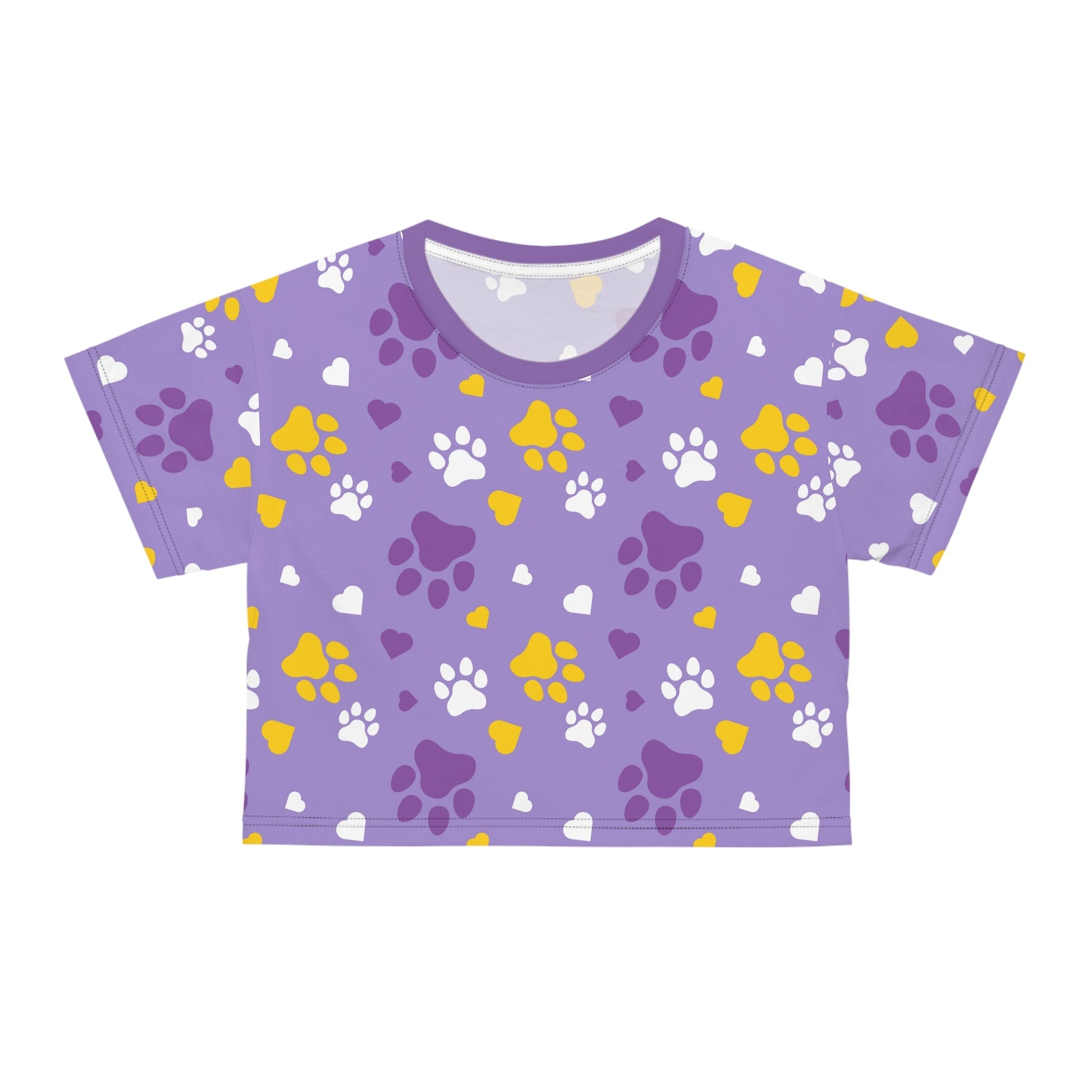 Purple Paws Crop Tee - All Over Prints - Epileptic Al’s Shop