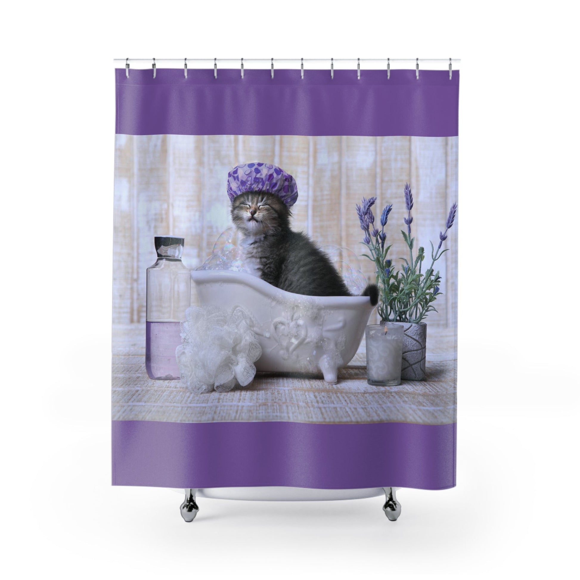 Purple Puss Shower Curtains - Home Decor - Epileptic Al’s Shop