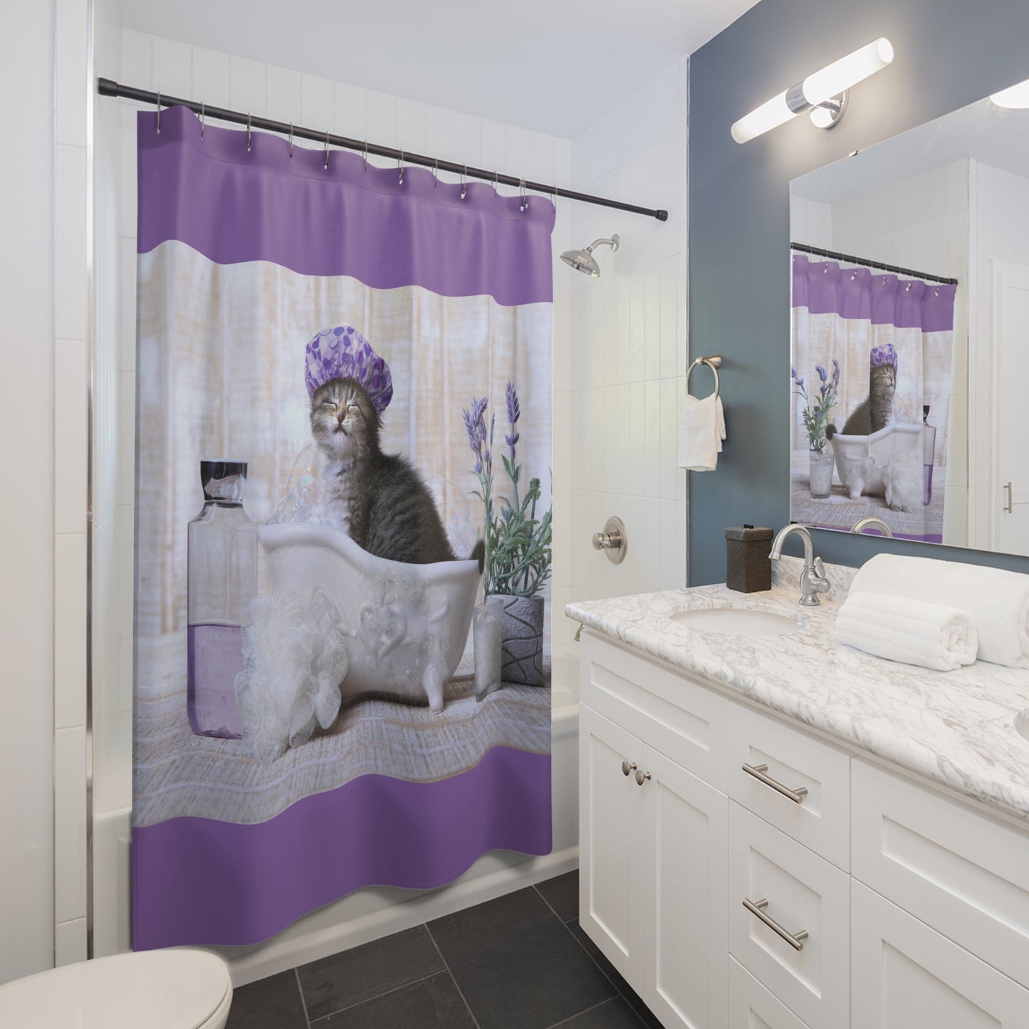 Purple Puss Shower Curtains - Home Decor - Epileptic Al’s Shop