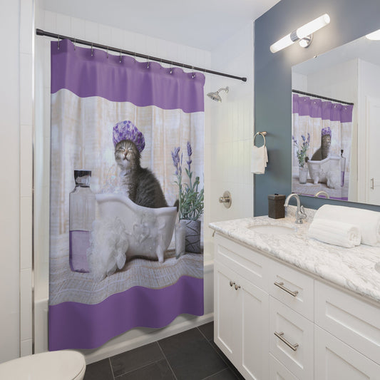 Purple Puss Shower Curtains - Home Decor - Epileptic Al’s Shop