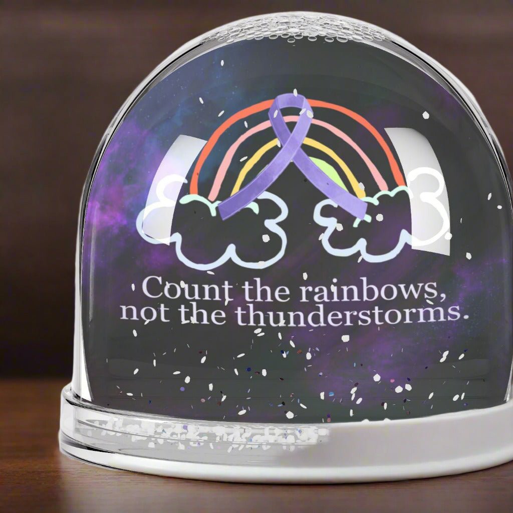 Purple Rainbow Glitter Snow Globe for Awareness - Collectibles, Snow Globes - EpiAl's Shop