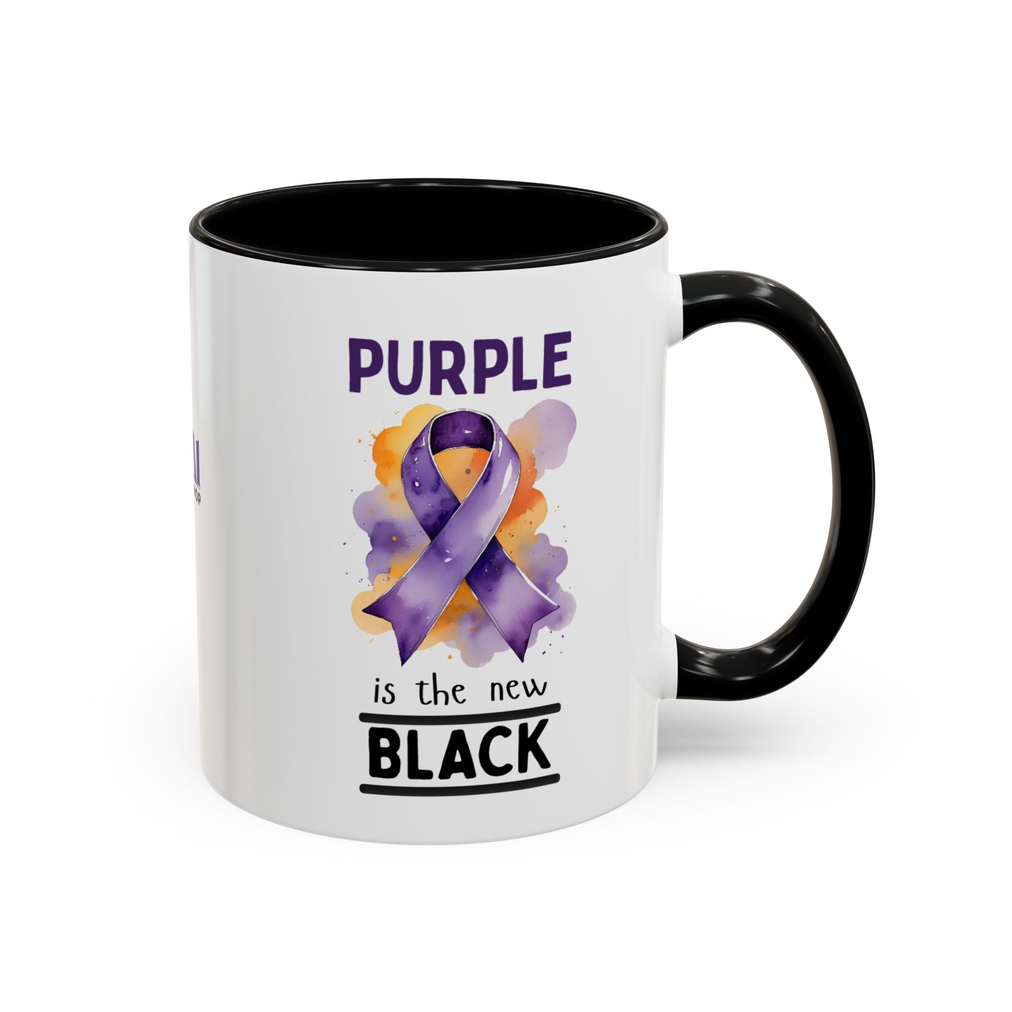 Purple Ribbon Accent Coffee Mug - Drinkware, Coffee Mugs - EpiAl's Shop