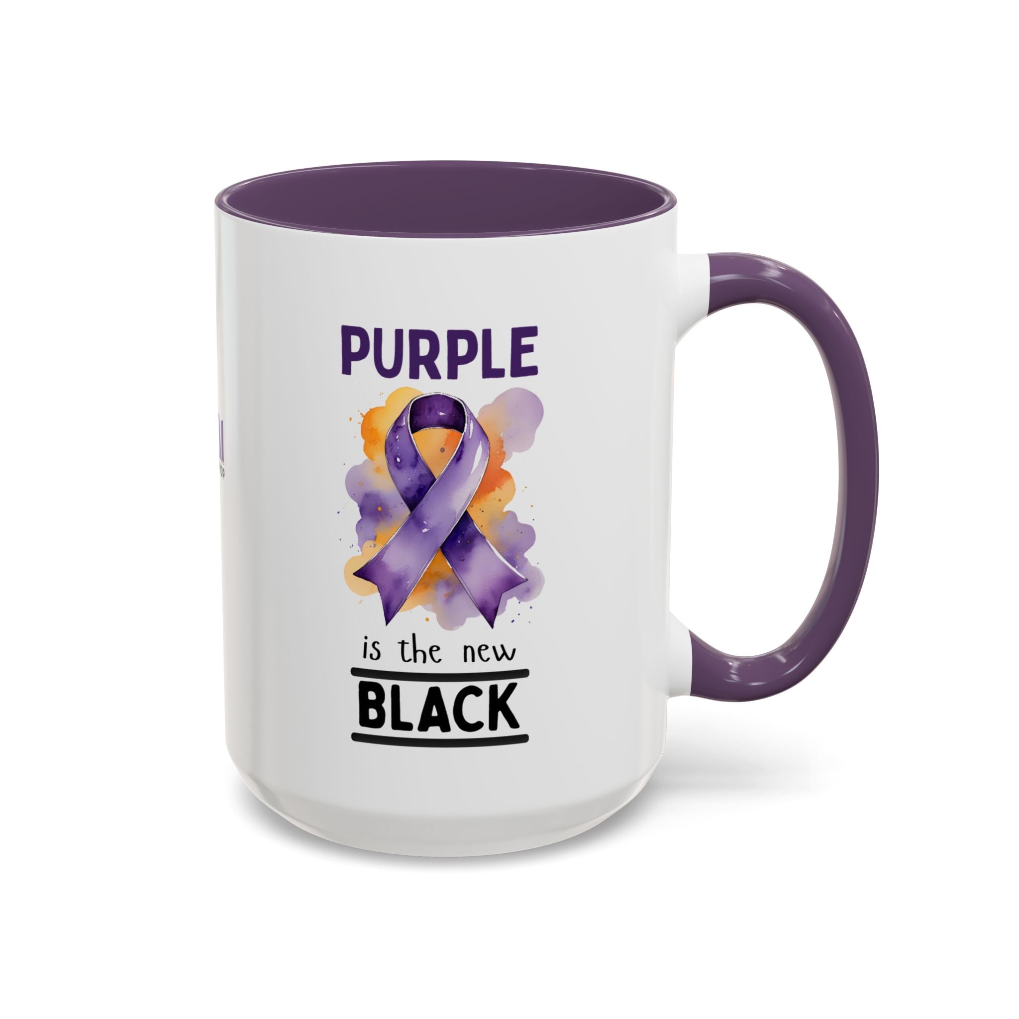 Purple Ribbon Accent Coffee Mug - Drinkware, Coffee Mugs - EpiAl's Shop