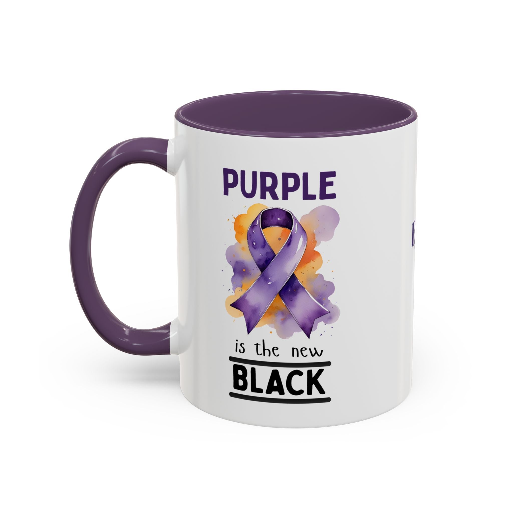 Purple Ribbon Accent Coffee Mug - Drinkware, Coffee Mugs - EpiAl's Shop