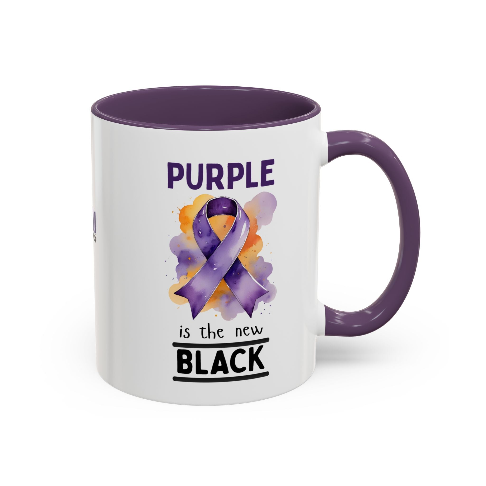 Purple Ribbon Accent Coffee Mug - Drinkware, Coffee Mugs - EpiAl's Shop