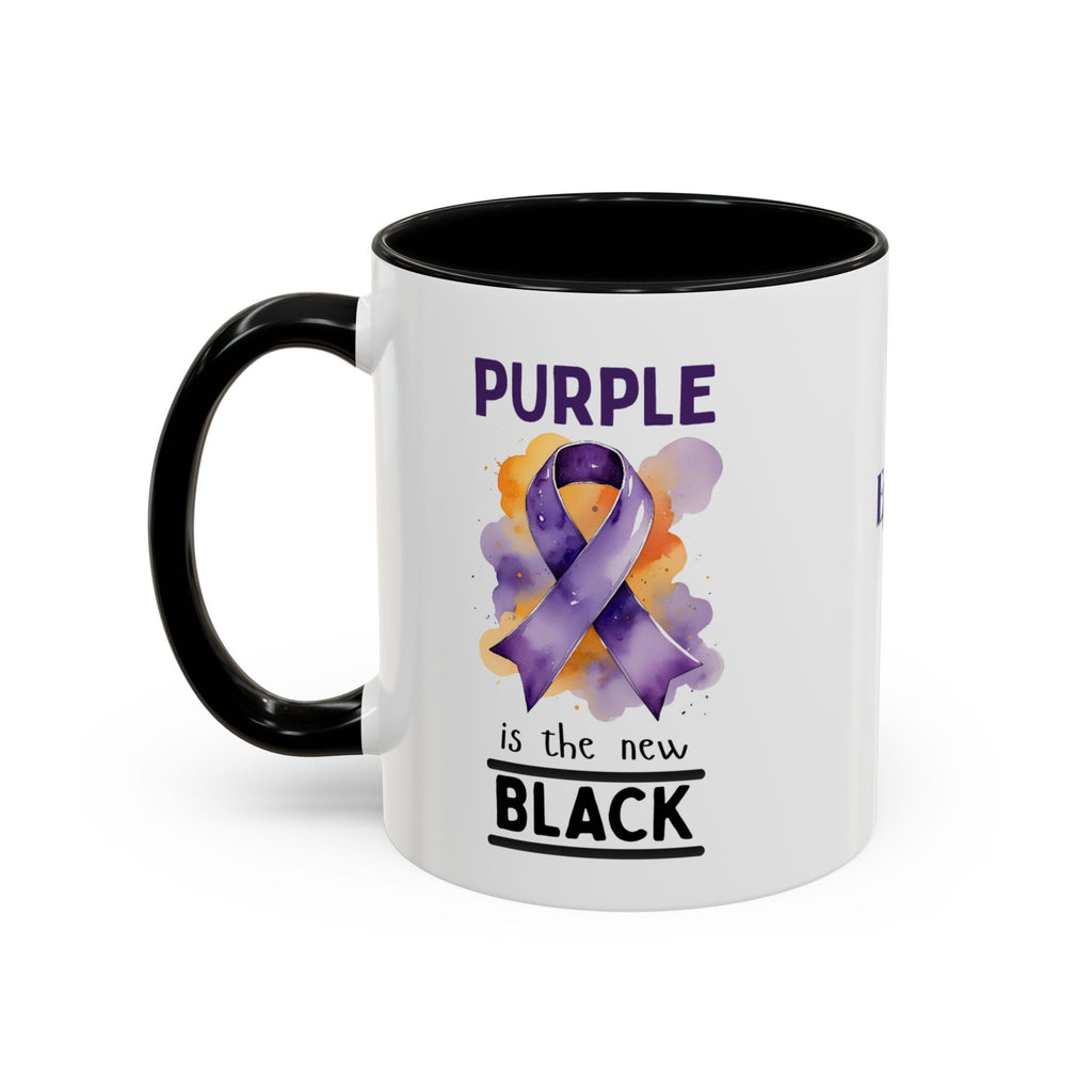 Purple Ribbon Accent Coffee Mug - Drinkware, Coffee Mugs - EpiAl's Shop