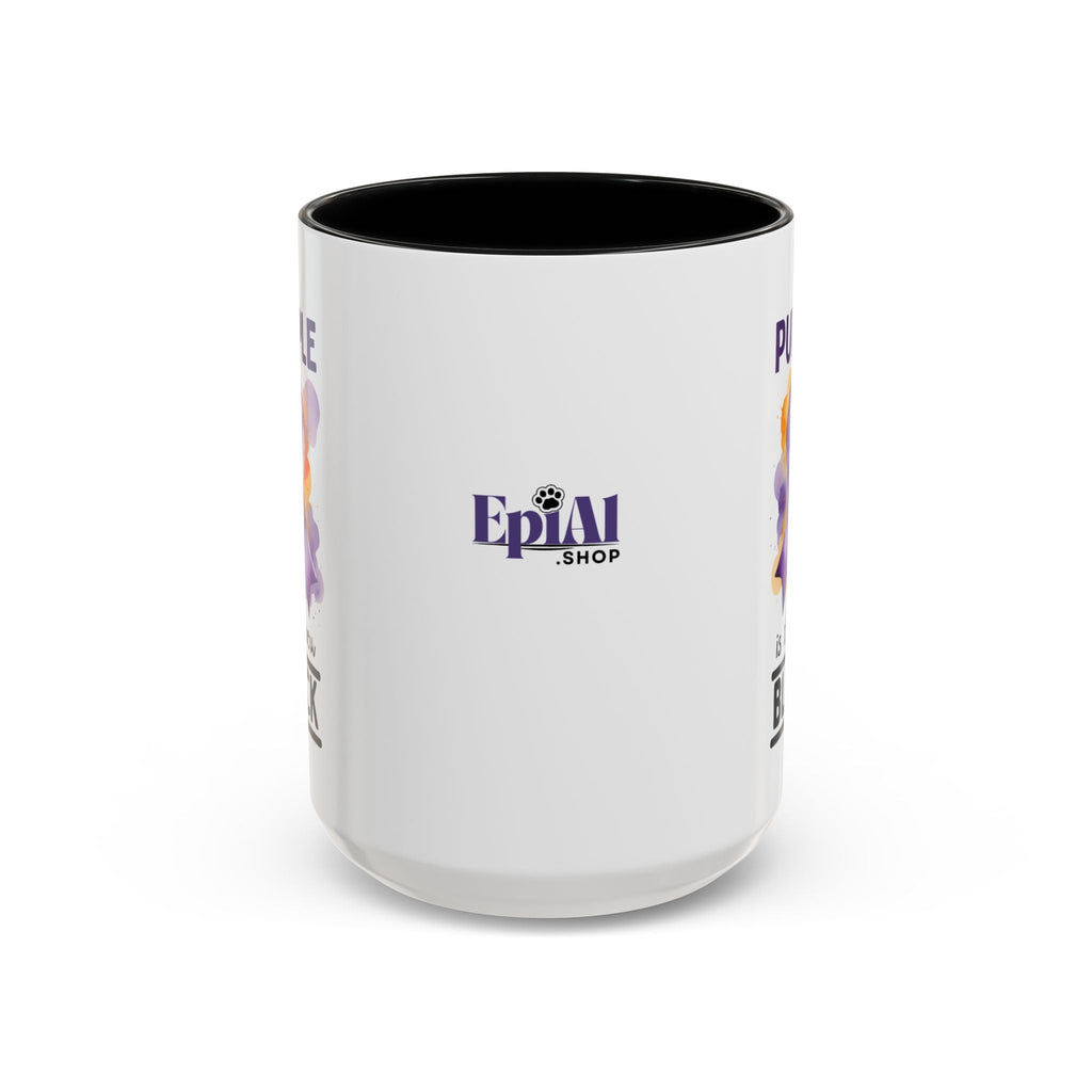 Purple Ribbon Accent Coffee Mug - Drinkware, Coffee Mugs - EpiAl's Shop