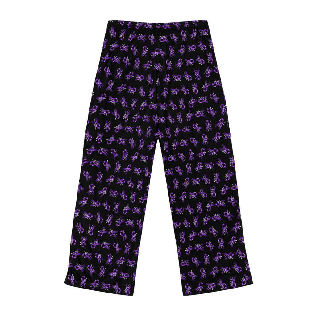 Purple Ribbon and Lightning Epilepsy Awareness Pajama Pants - Clothing, Unisex, Pajamas, Pants - EpiAl's Shop
