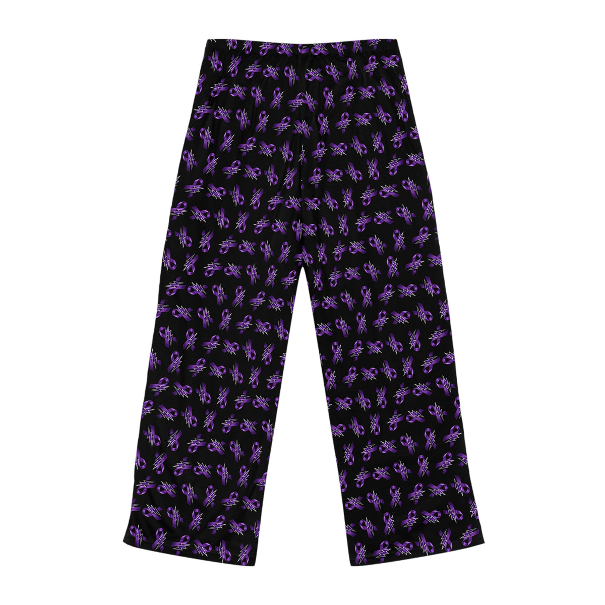 Purple Ribbon and Lightning Epilepsy Awareness Pajama Pants - Clothing, Unisex, Pajamas, Pants - EpiAl's Shop