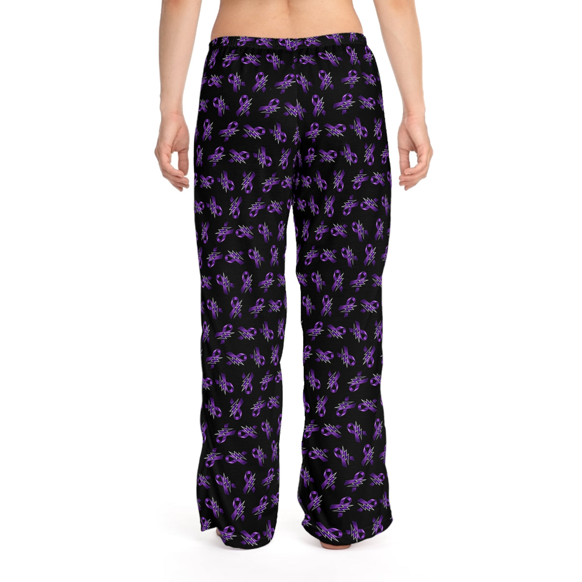Purple Ribbon and Lightning Epilepsy Awareness Pajama Pants - Clothing, Unisex, Pajamas, Pants - EpiAl's Shop