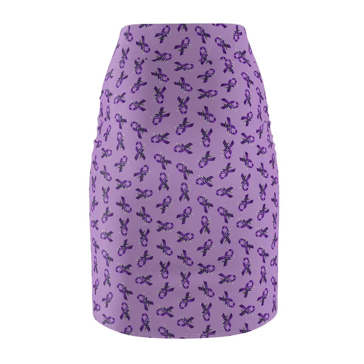Purple Ribbon and Lightning Epilepsy Awareness Pencil Skirt - Clothing, Women, Skirts - EpiAl's Shop