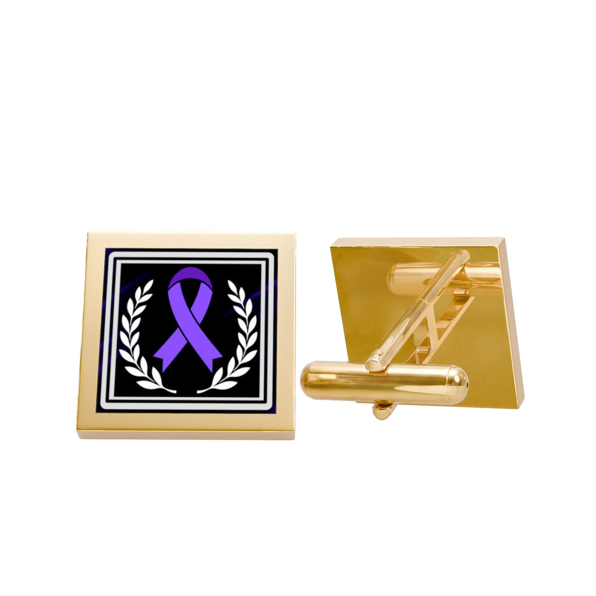 Purple Ribbon Awareness Cufflinks | Epilepsy Awareness Formal Accessories - Jewelry, Cufflinks - EpiAl's Shop