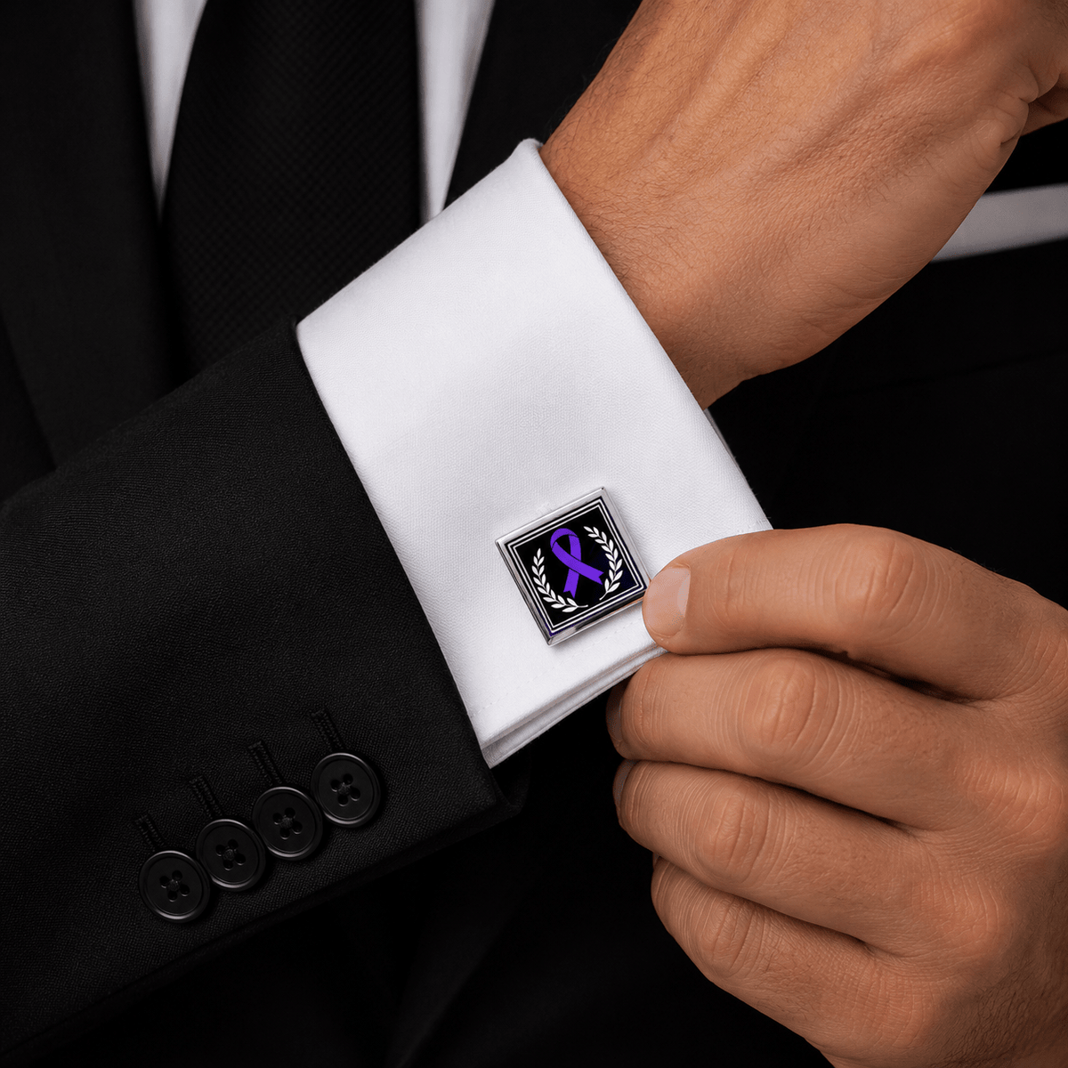 Purple Ribbon Awareness Cufflinks | Epilepsy Awareness Formal Accessories - Jewelry, Cufflinks - EpiAl's Shop