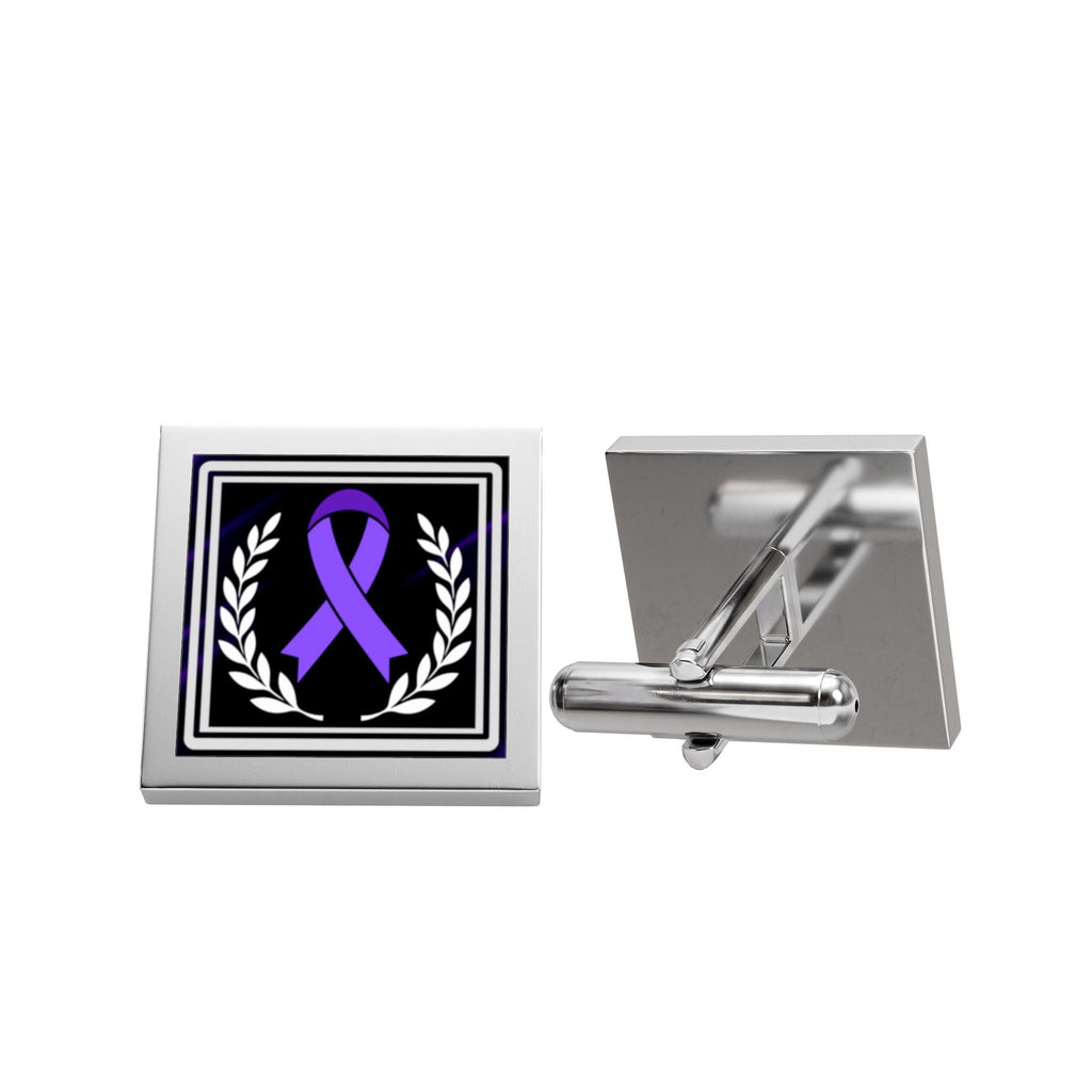 Purple Ribbon Awareness Cufflinks | Epilepsy Awareness Formal Accessories - Jewelry, Cufflinks - EpiAl's Shop