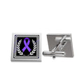 Purple Ribbon Awareness Cufflinks | Epilepsy Awareness Formal Accessories - Jewelry, Cufflinks - EpiAl's Shop