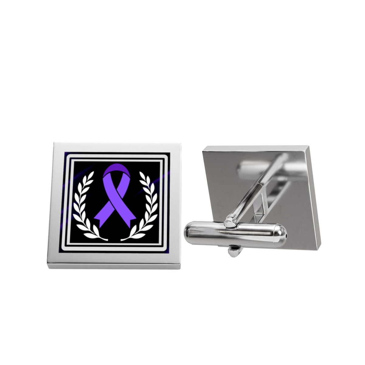 Purple Ribbon Awareness Cufflinks | Epilepsy Awareness Formal Accessories - Jewelry, Cufflinks - EpiAl's Shop