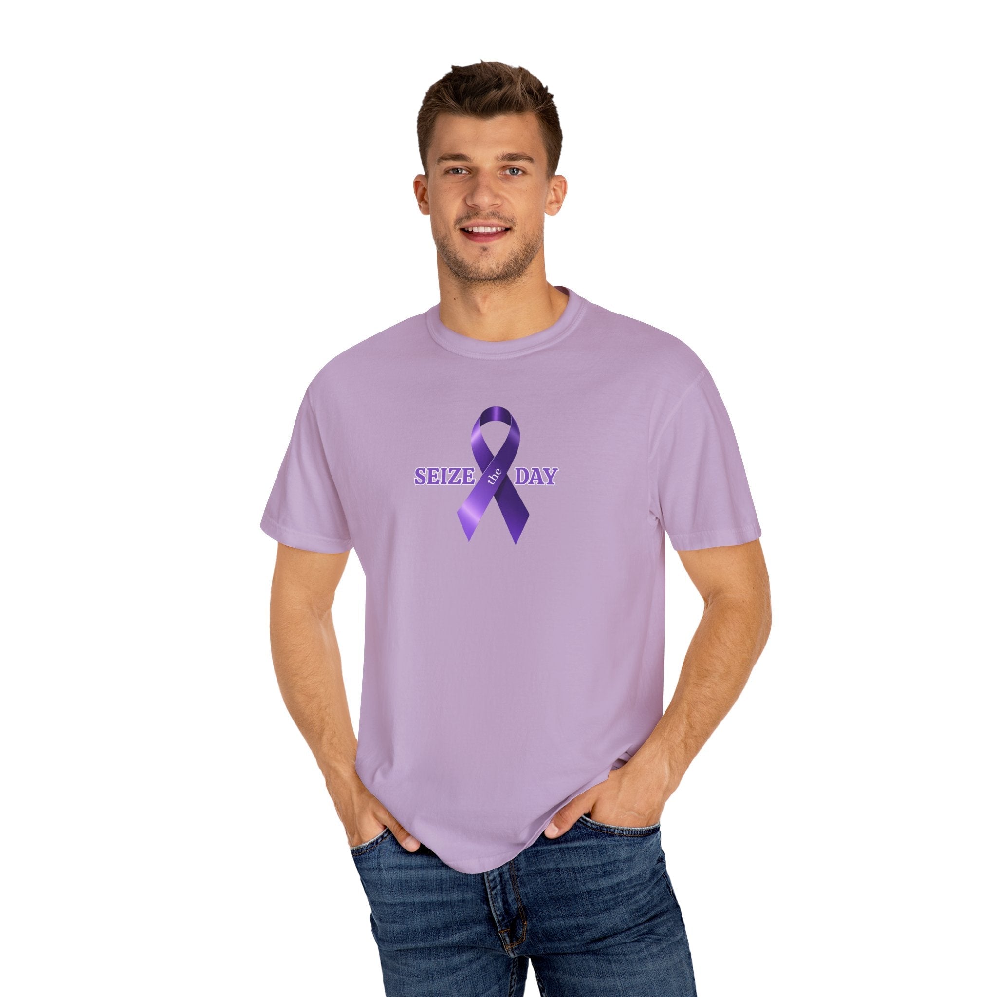 Purple Ribbon Awareness | Seize the Day Tee - Clothing, T-shirts - EpiAl's Shop