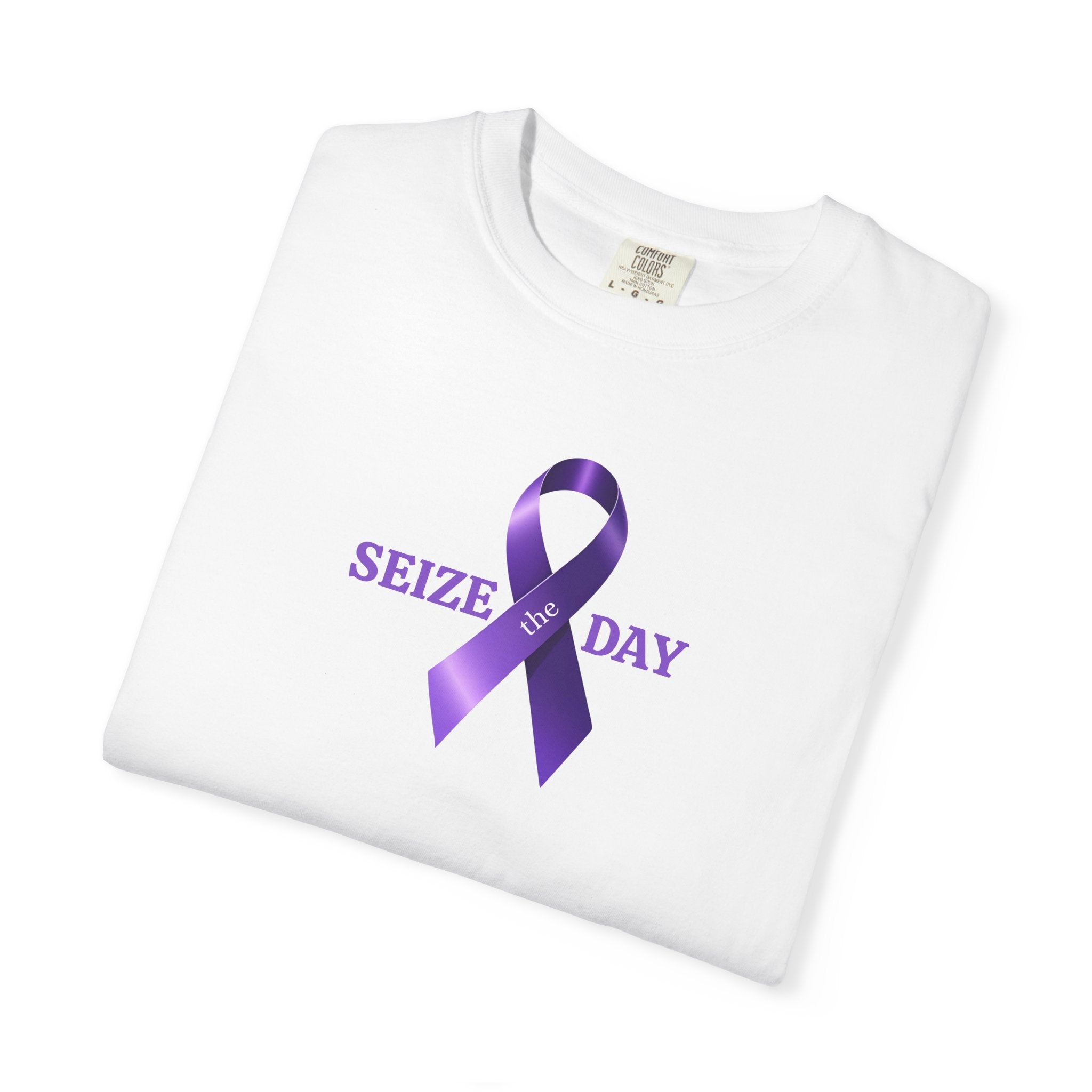 Purple Ribbon Awareness | Seize the Day Tee - Clothing, T-shirts - EpiAl's Shop