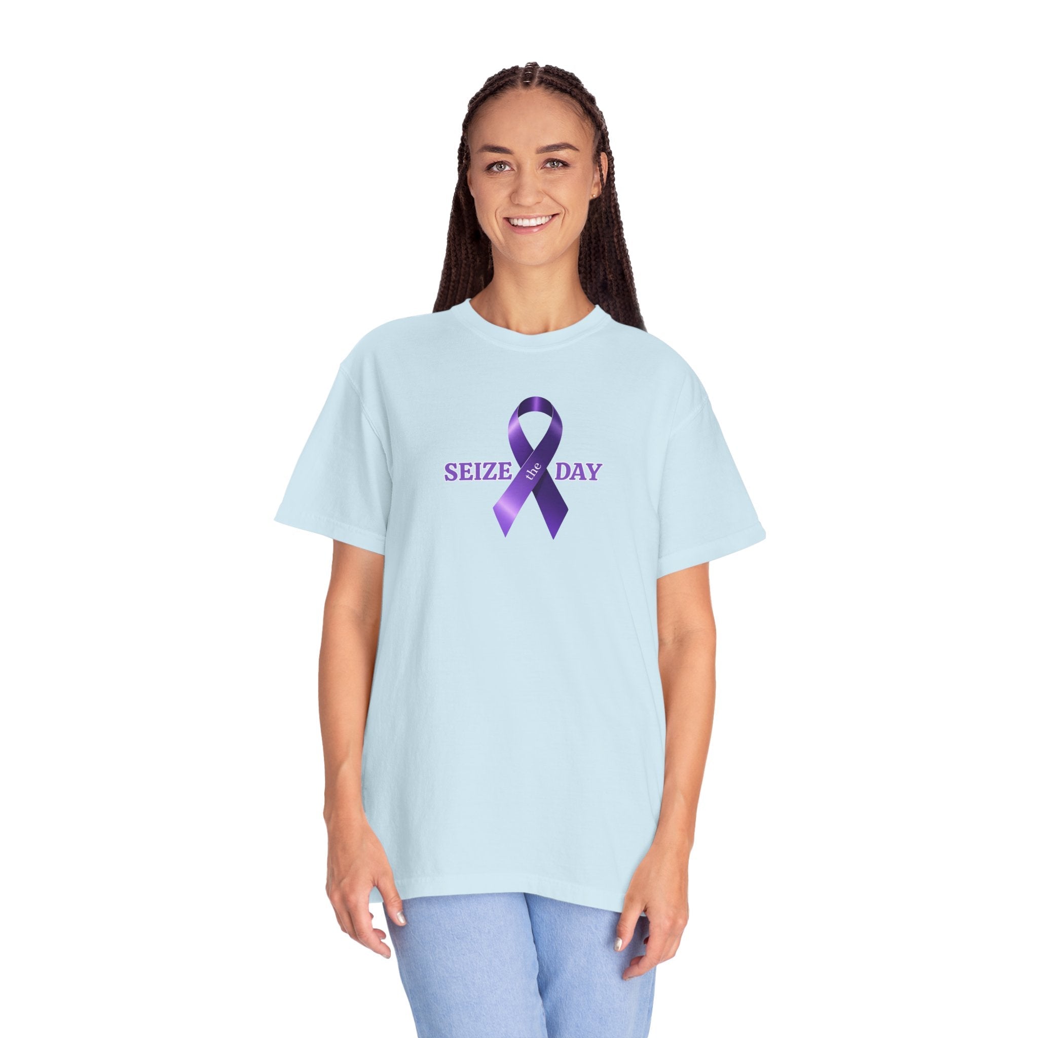 Purple Ribbon Awareness | Seize the Day Tee - Clothing, T-shirts - EpiAl's Shop