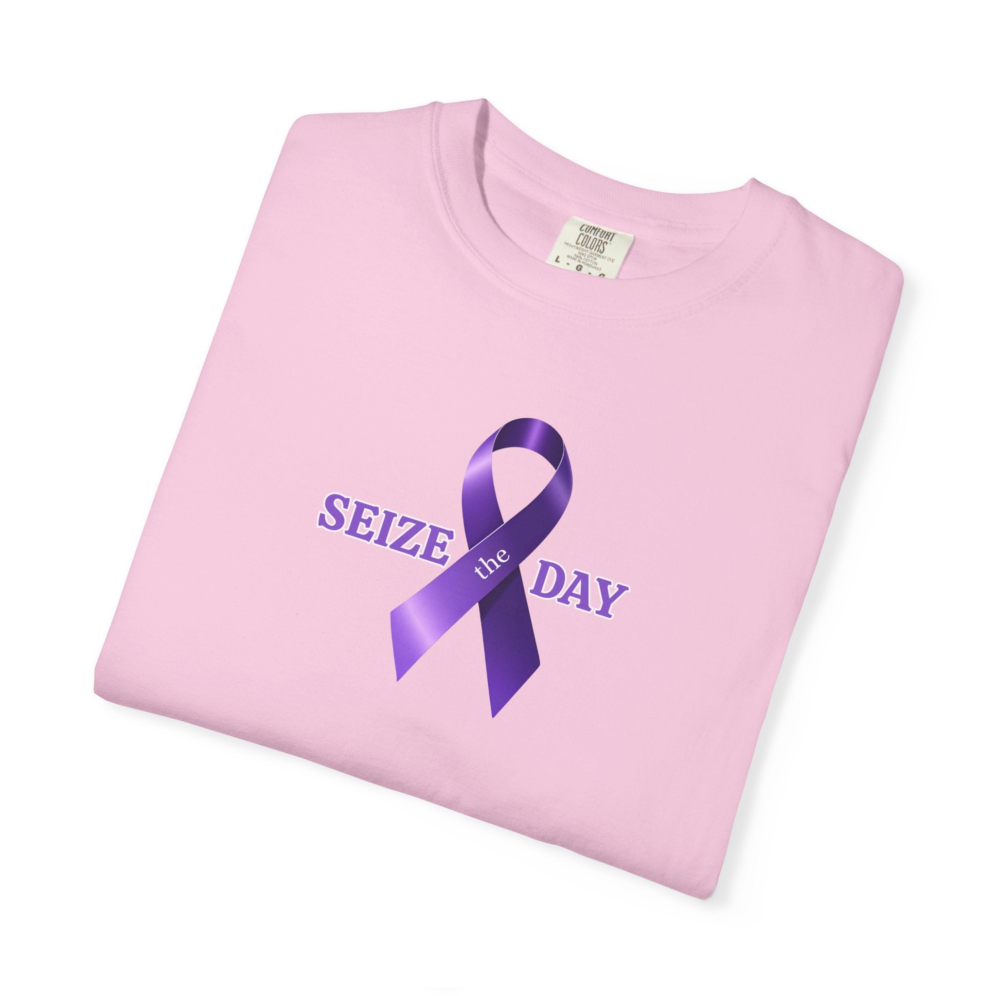 Purple Ribbon Awareness | Seize the Day Tee - Clothing, T-shirts - EpiAl's Shop