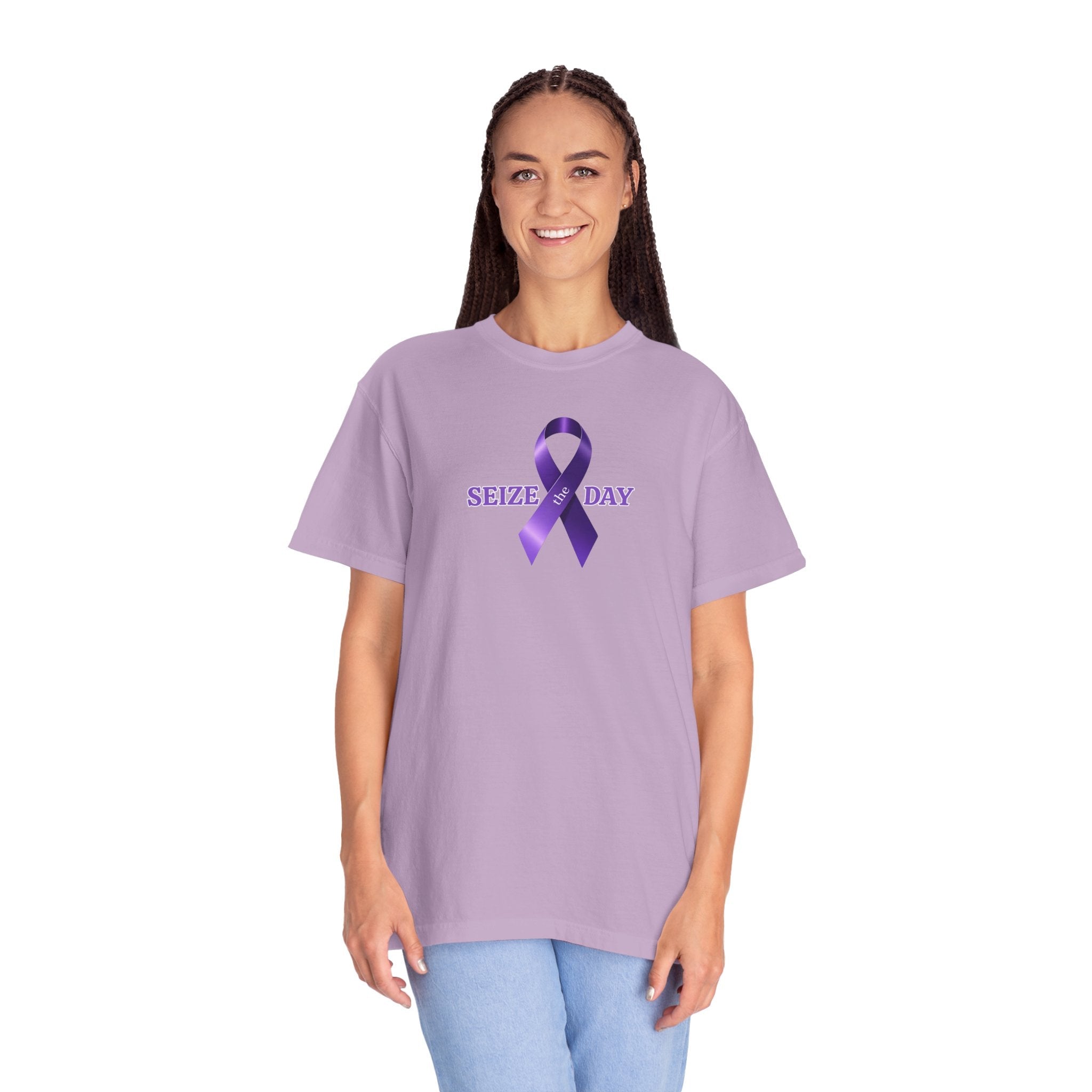 Purple Ribbon Awareness | Seize the Day Tee - Clothing, T-shirts - EpiAl's Shop