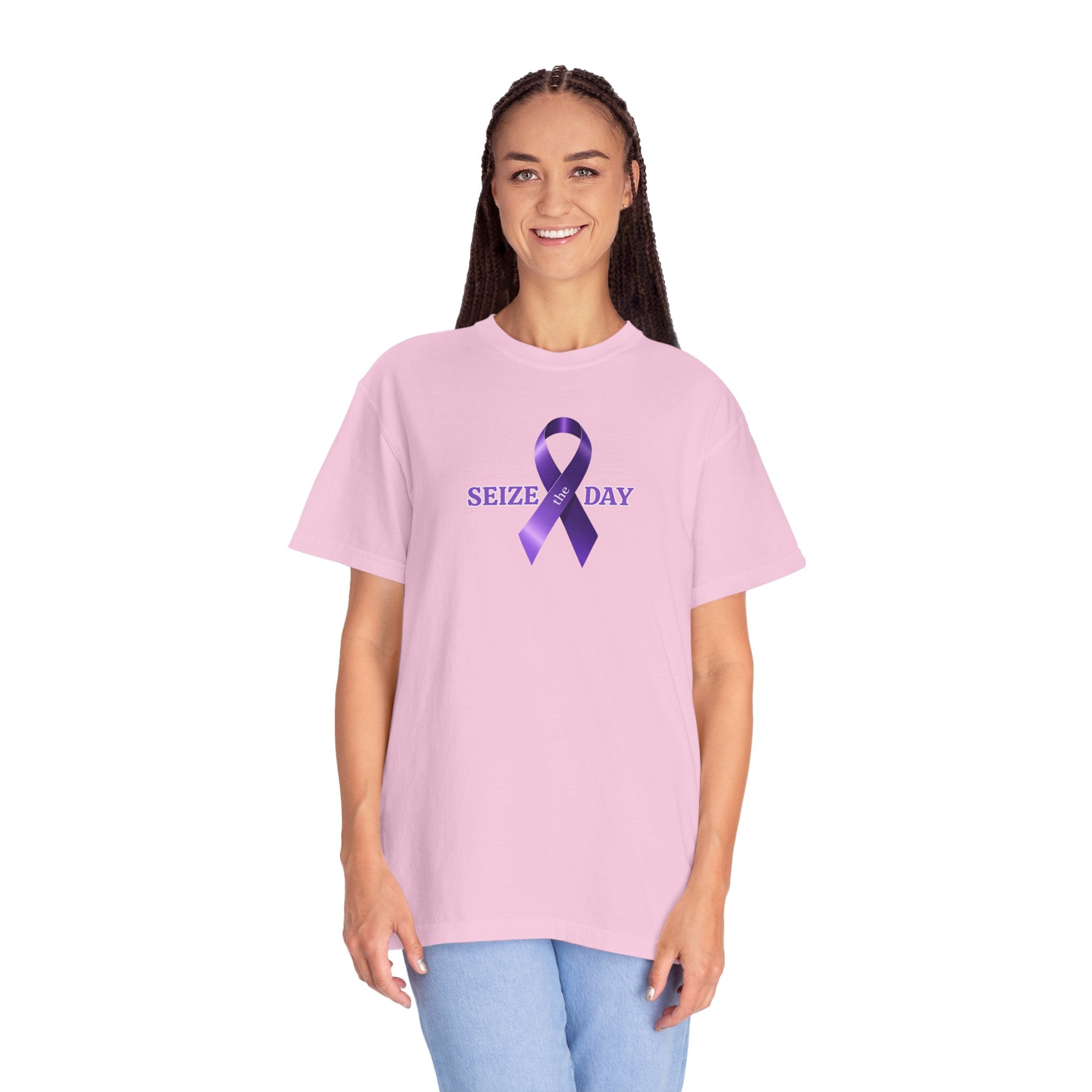 Purple Ribbon Awareness | Seize the Day Tee - Clothing, T-shirts - EpiAl's Shop