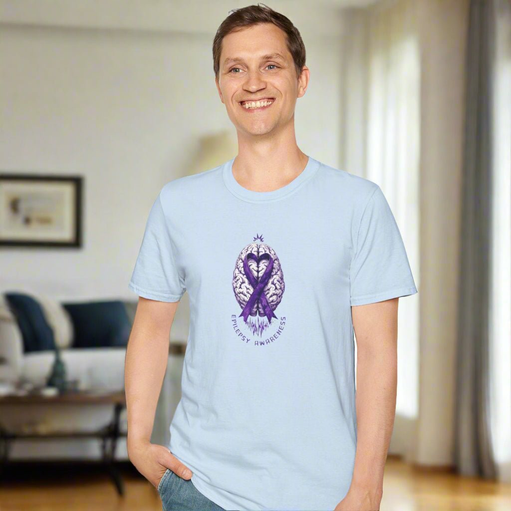 Purple Ribbon Brain Graphic Unisex T-Shirt - Clothing, T-shirts - EpiAl's Shop